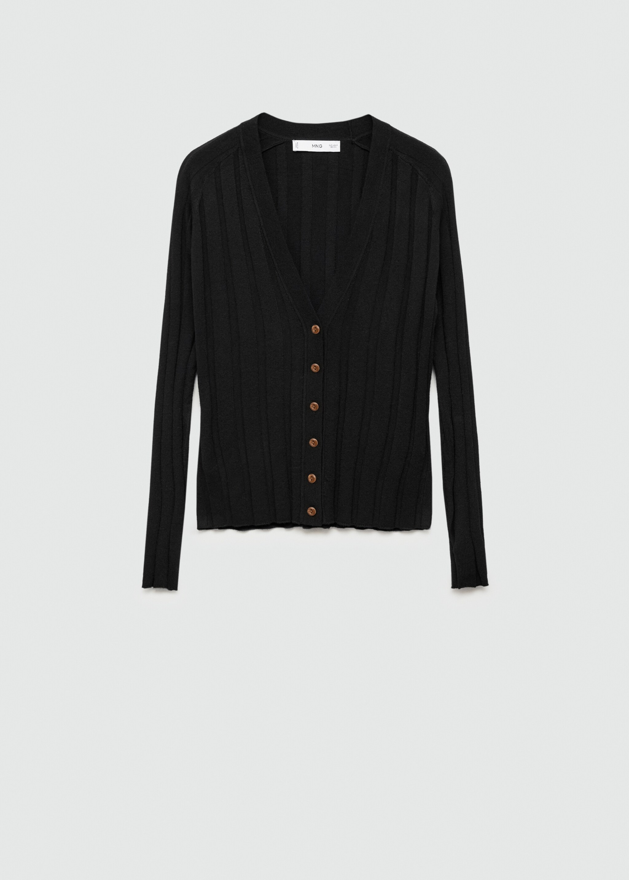 Button knit cardigan - Article without model, Black. Ref: 77075645-00.
