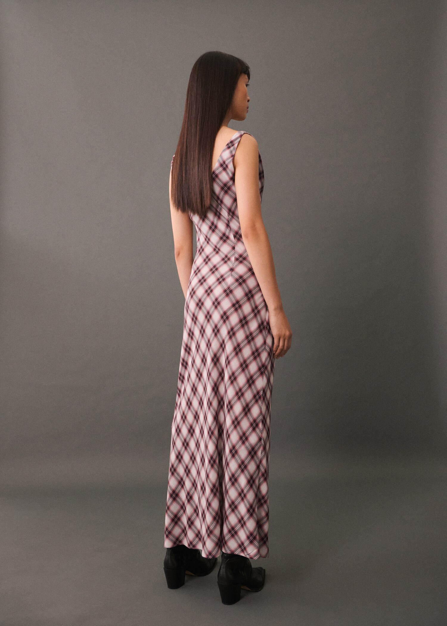 Check-print midi-dress - Reverse of the article