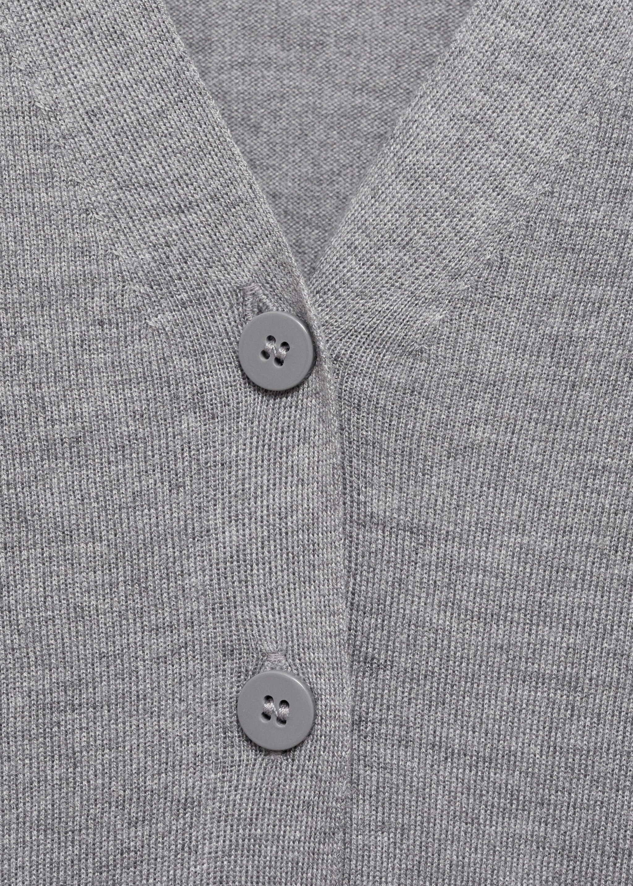 Button knit cardigan - Details of the article 8, Light Heather Grey. Ref: 77075651-00.