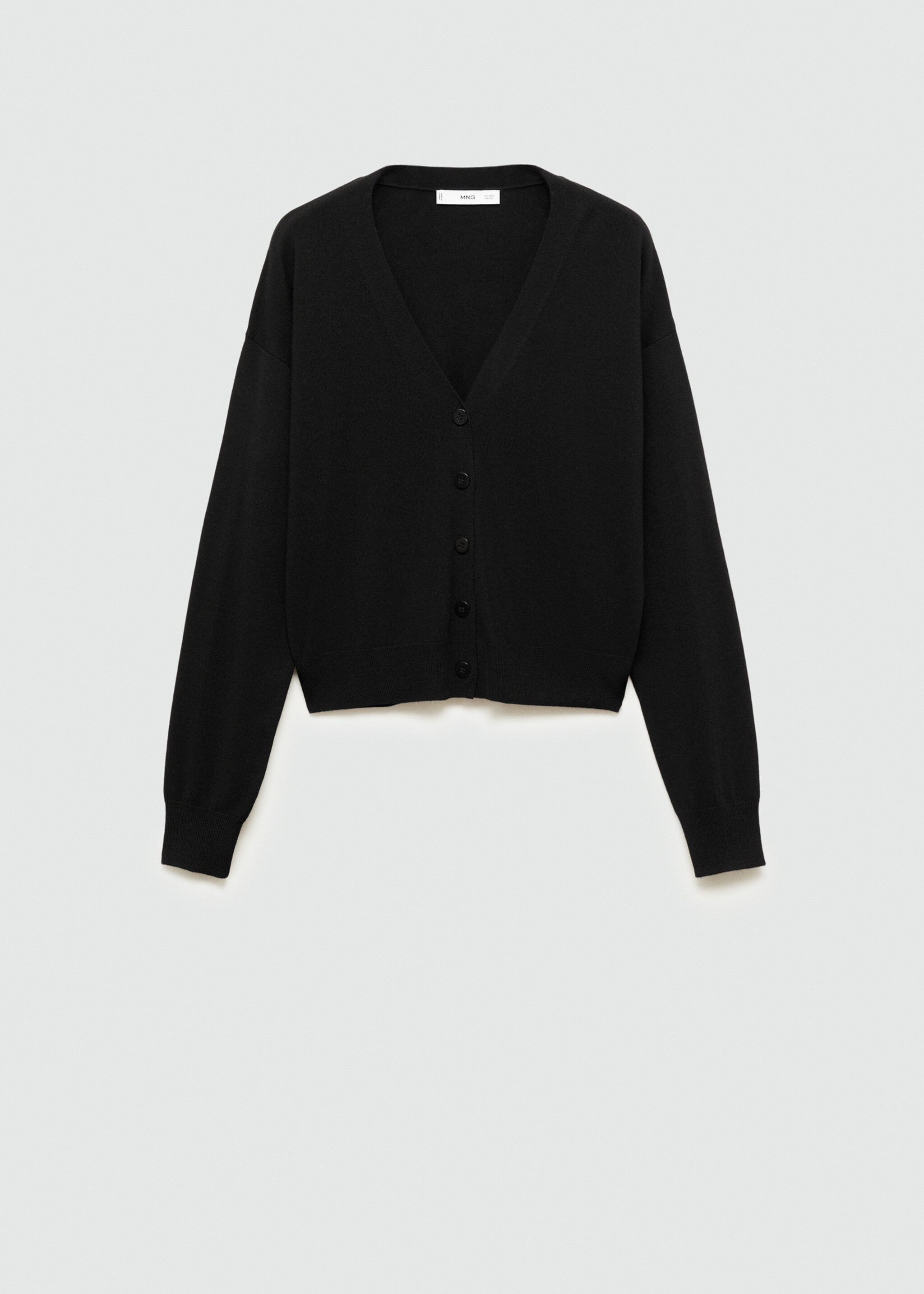 Button knit cardigan - Article without model, Black. Ref: 77075651-00.