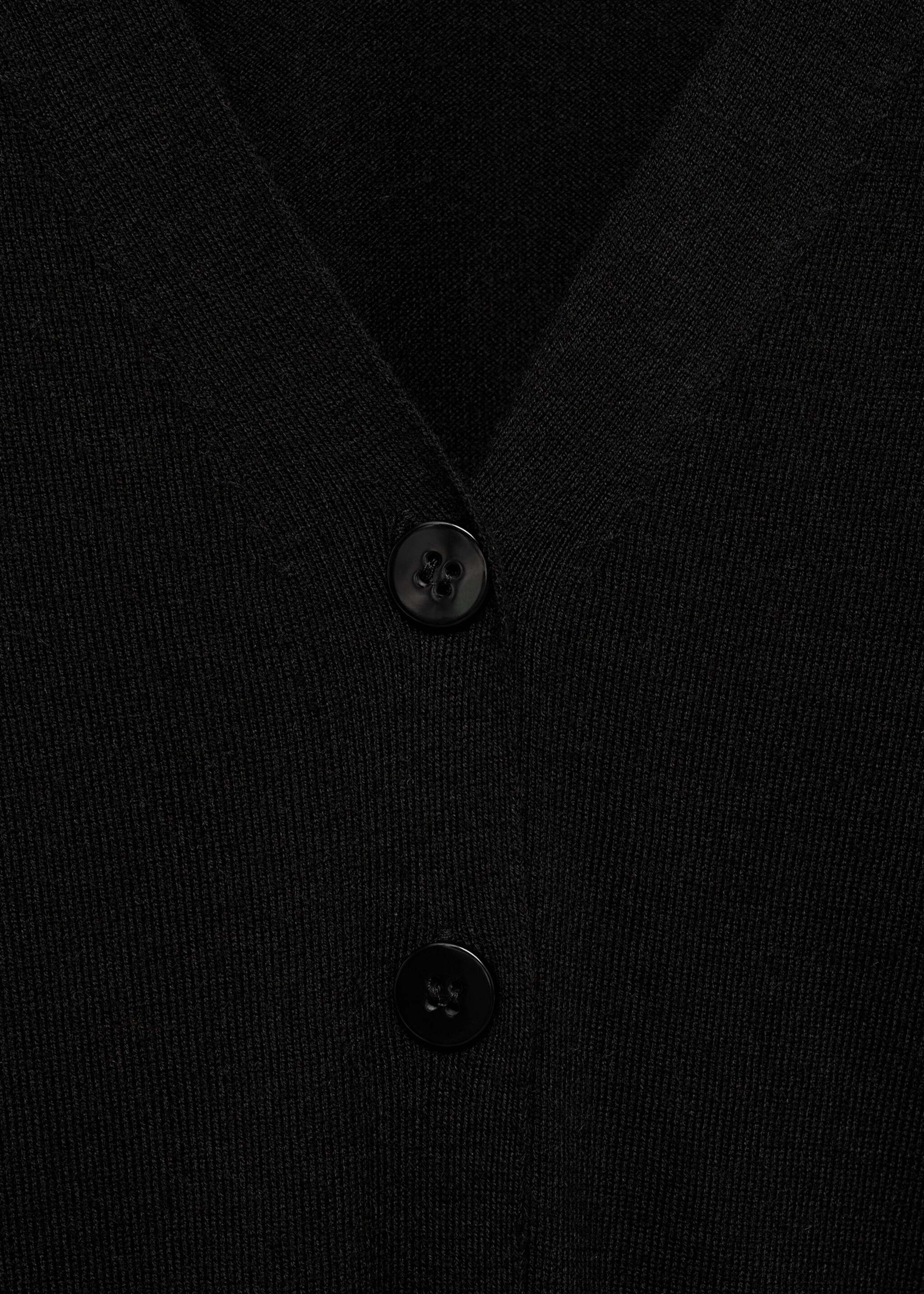 Button knit cardigan - Details of the article 8, Black. Ref: 77075651-00.