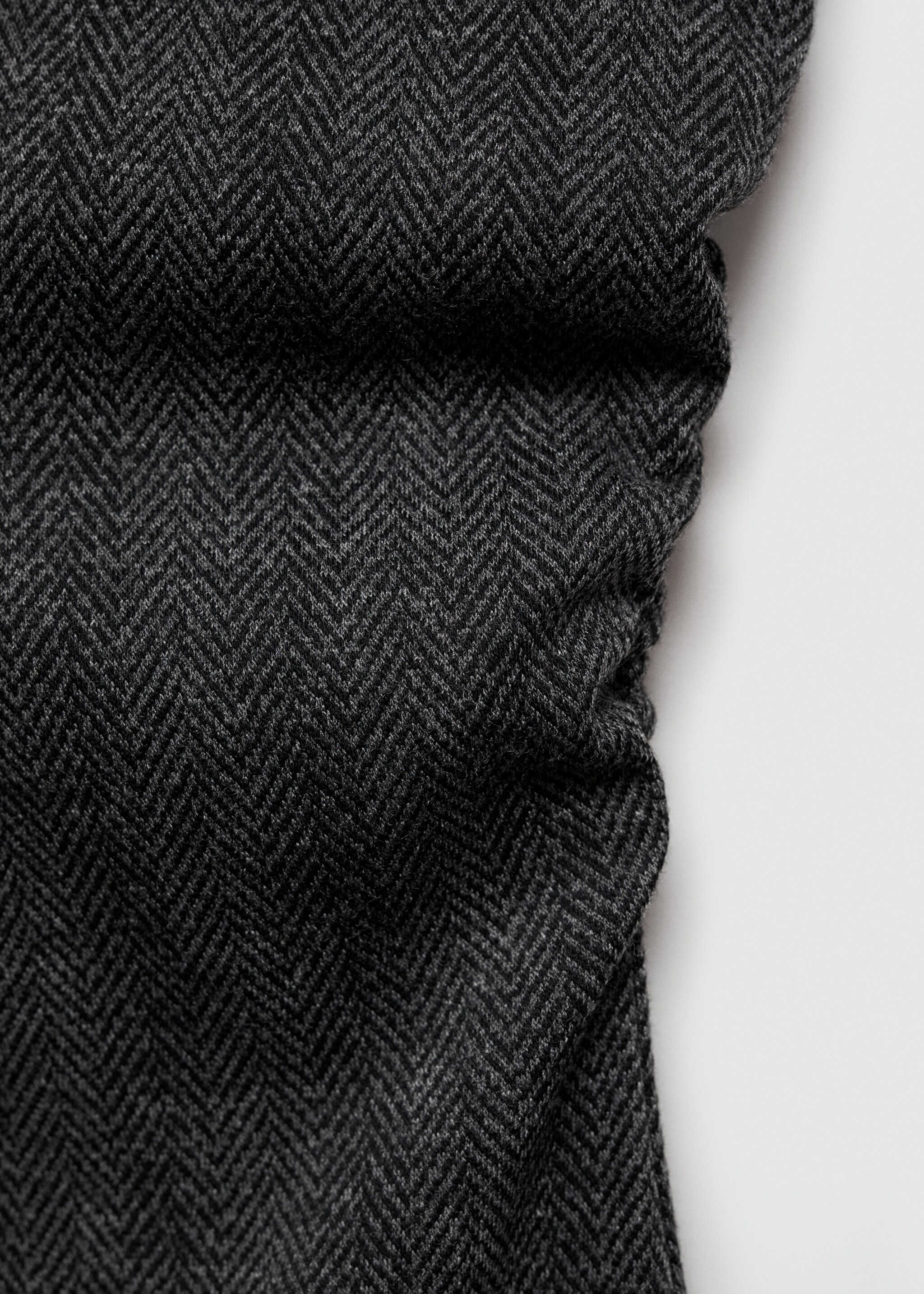 Herringbone pattern dress - Details of the article 8, Grey. Ref: 77075652-00.