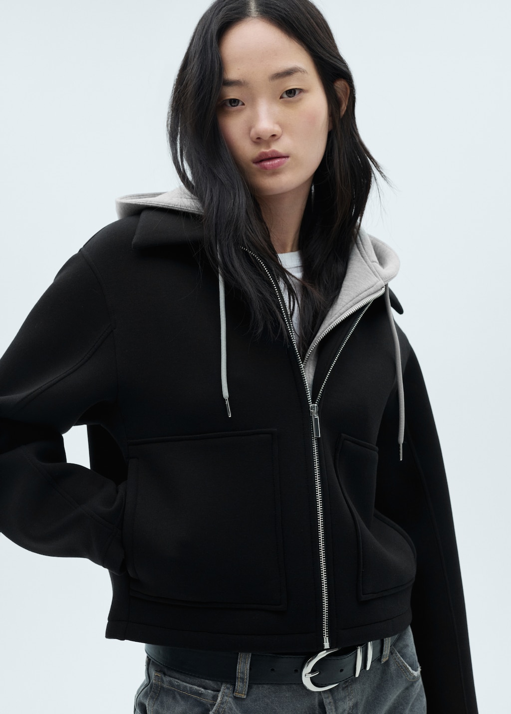 Combined hooded jacket - Women | MANGO OUTLET USA