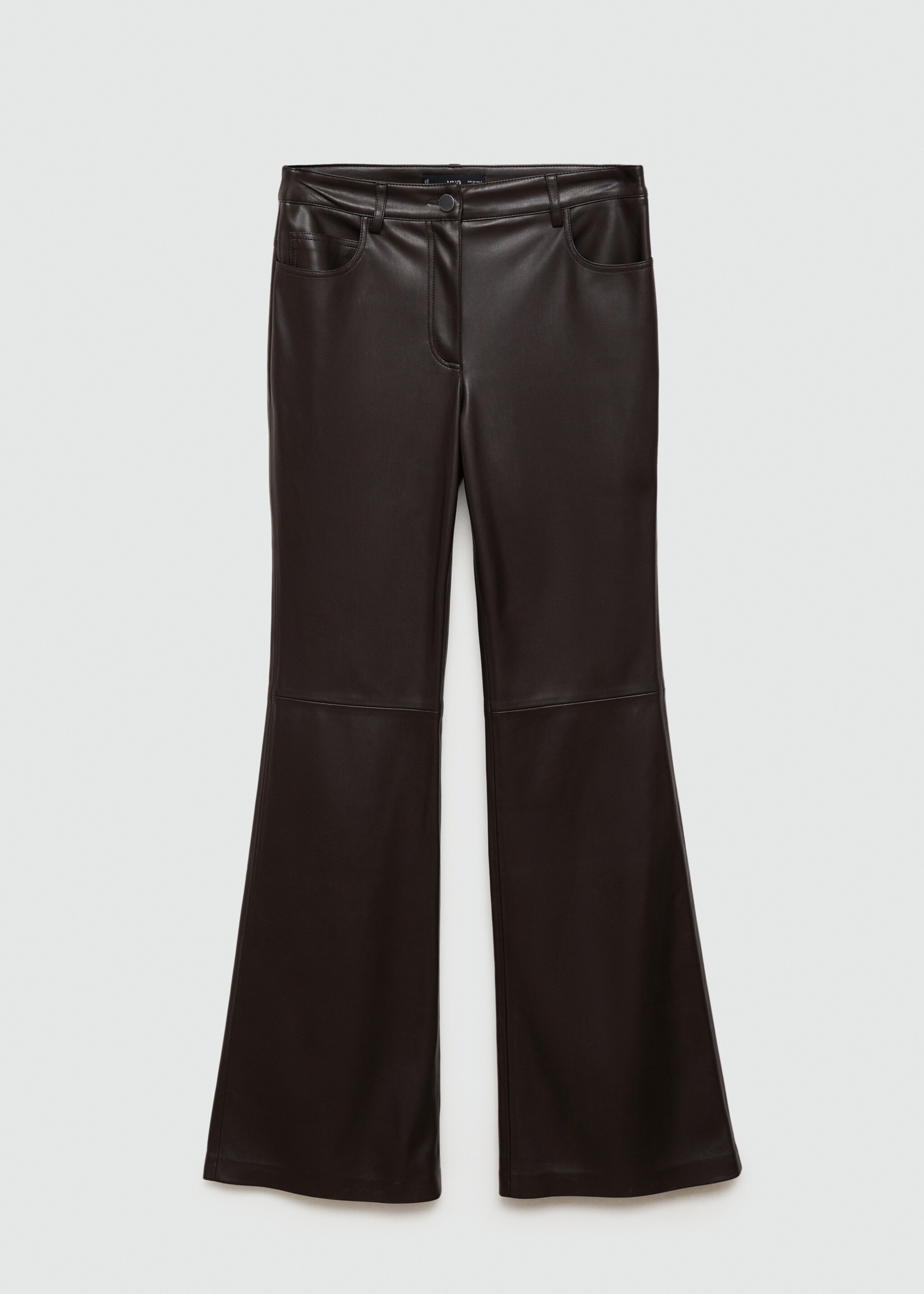 Pantaloni flare cu aspect de piele - Articol fără model, Ciocolatiu. Ref: 77075664-00.