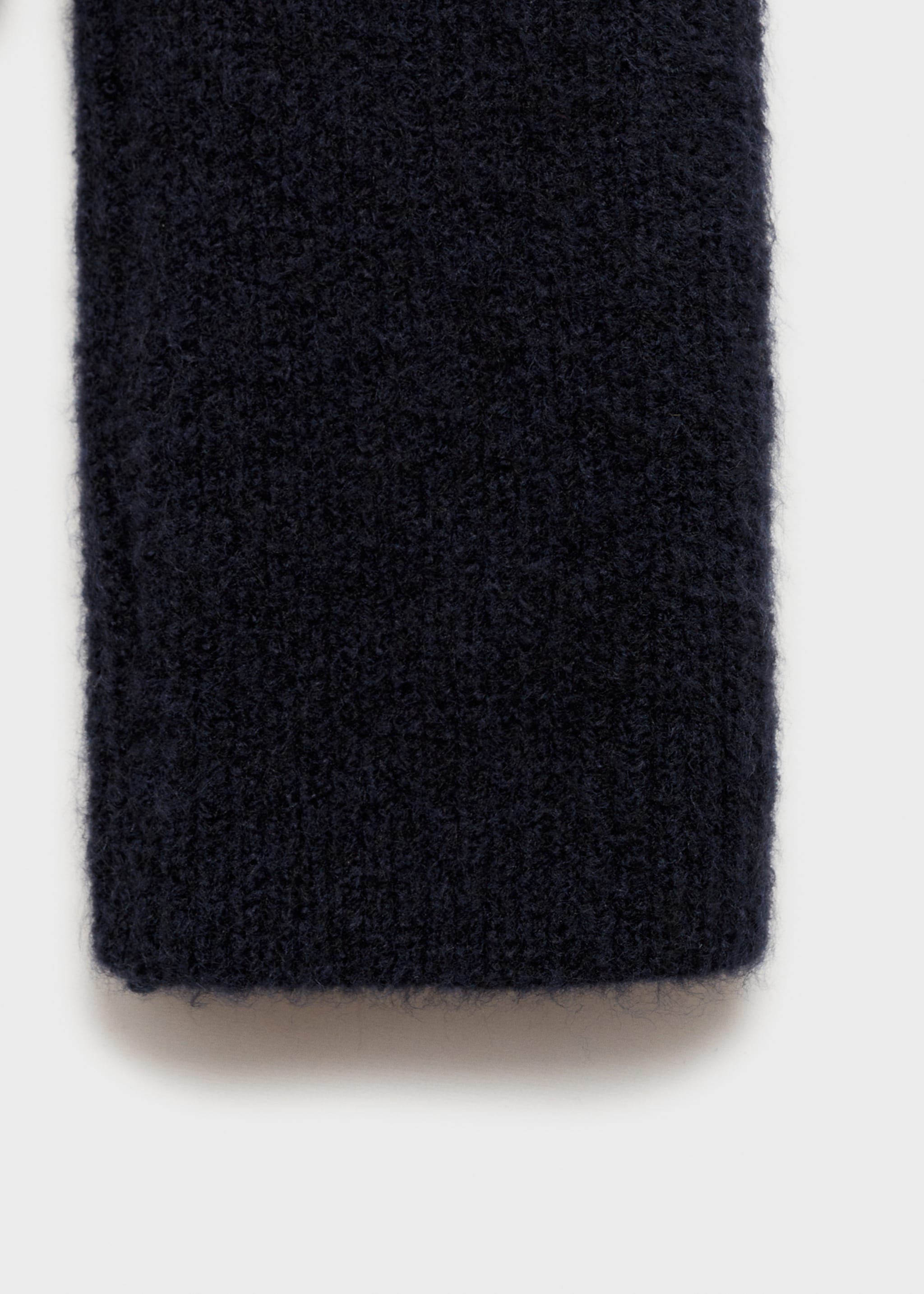 Knitted sweater with perkins neck - Details of the article 0, Dark Navy. Ref: 77075665-00.