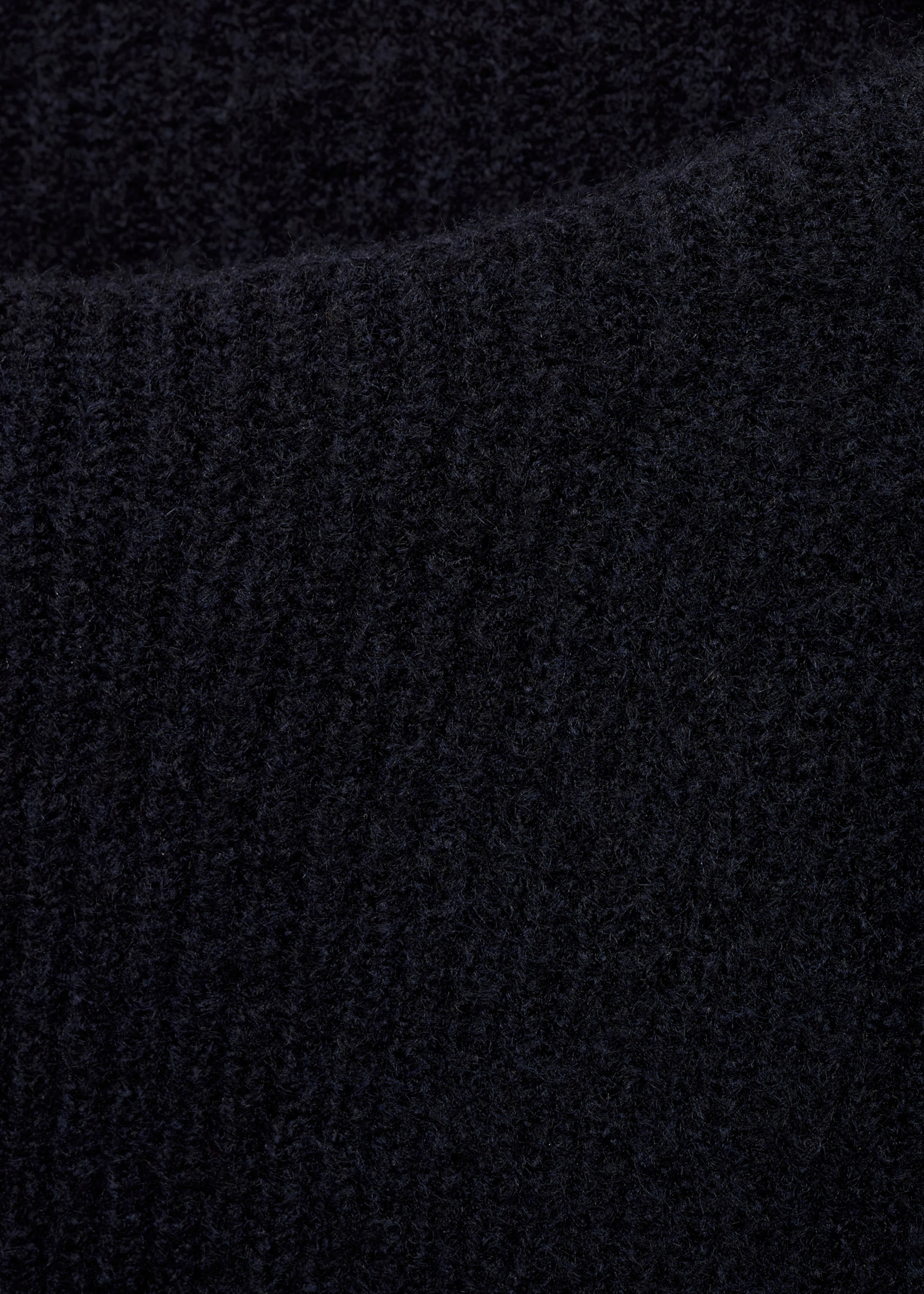 Knitted sweater with perkins neck - Details of the article 8, Dark Navy. Ref: 77075665-00.