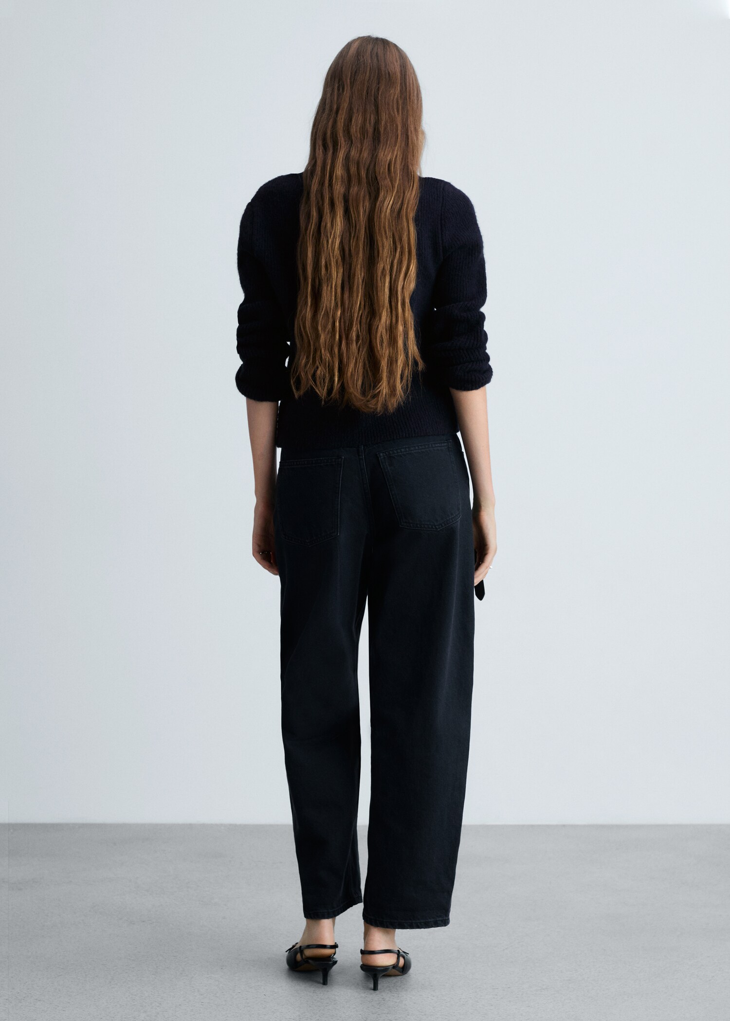 Knitted sweater with perkins neck - Reverse of the article