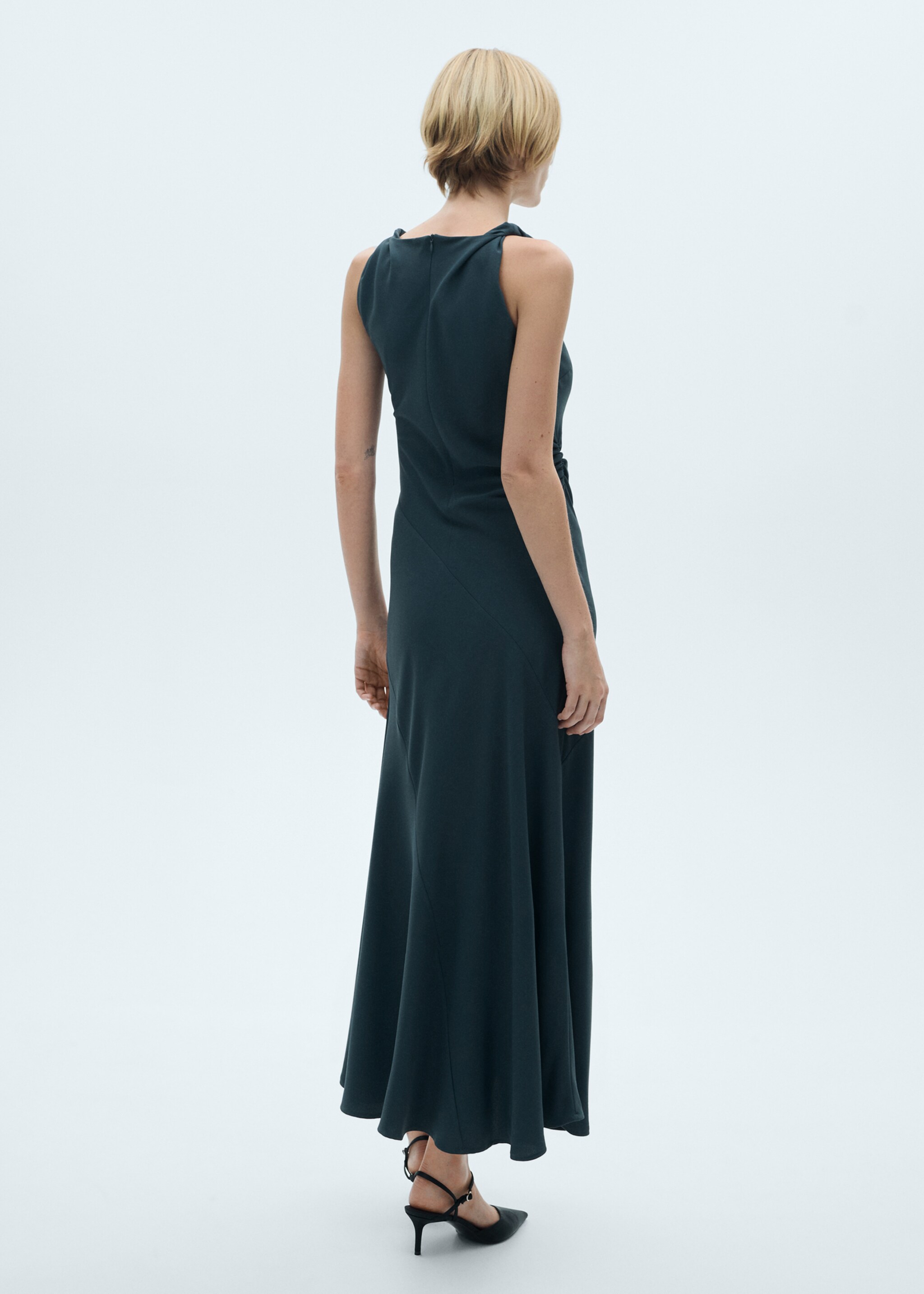 Long flared dress - Reverse of the article, Grey. Ref: 77075667-00.