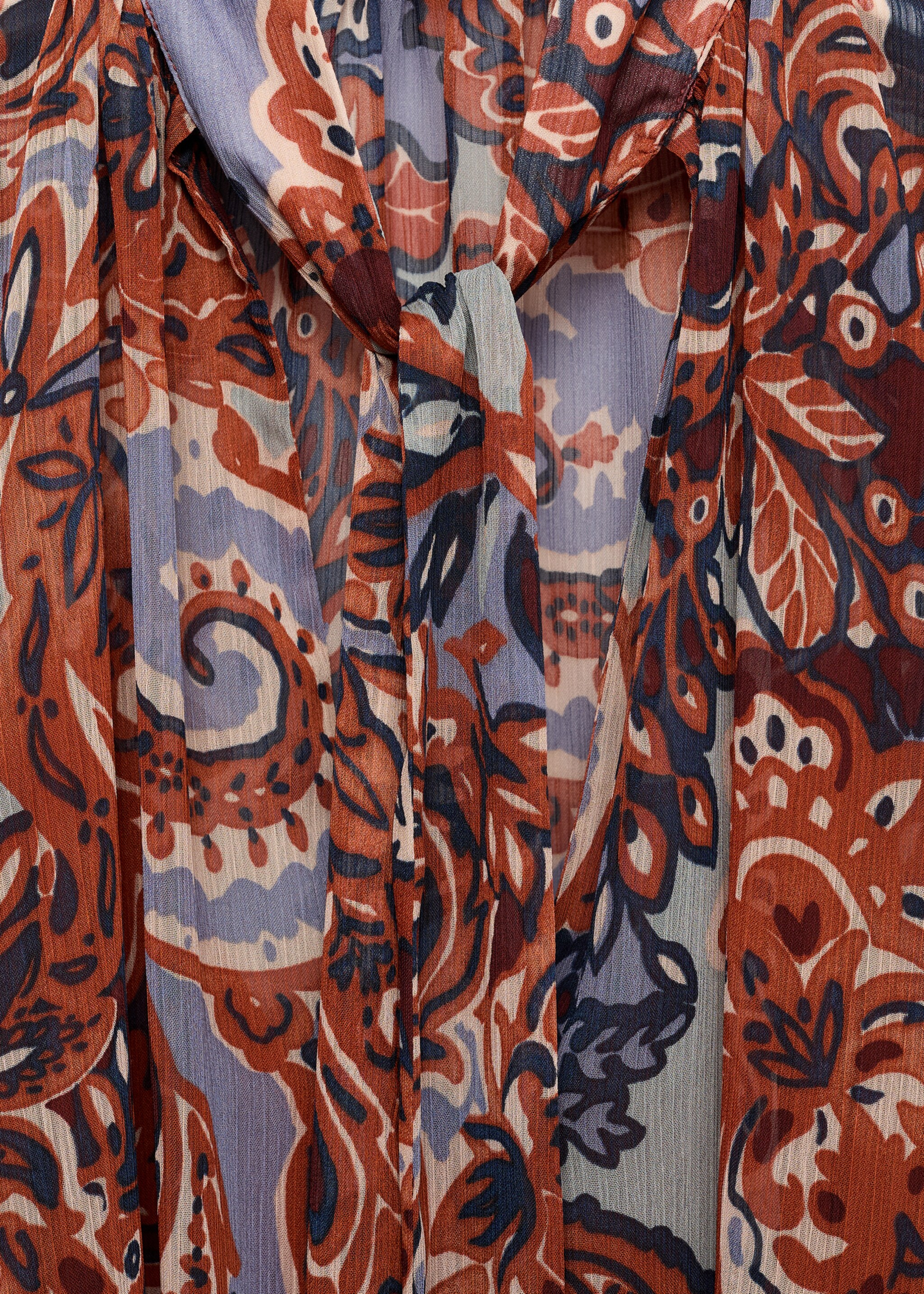 Rüschenkleid mit Paisleymuster - Detail des Artikels 8, Braun. Ref: 77075672-00.