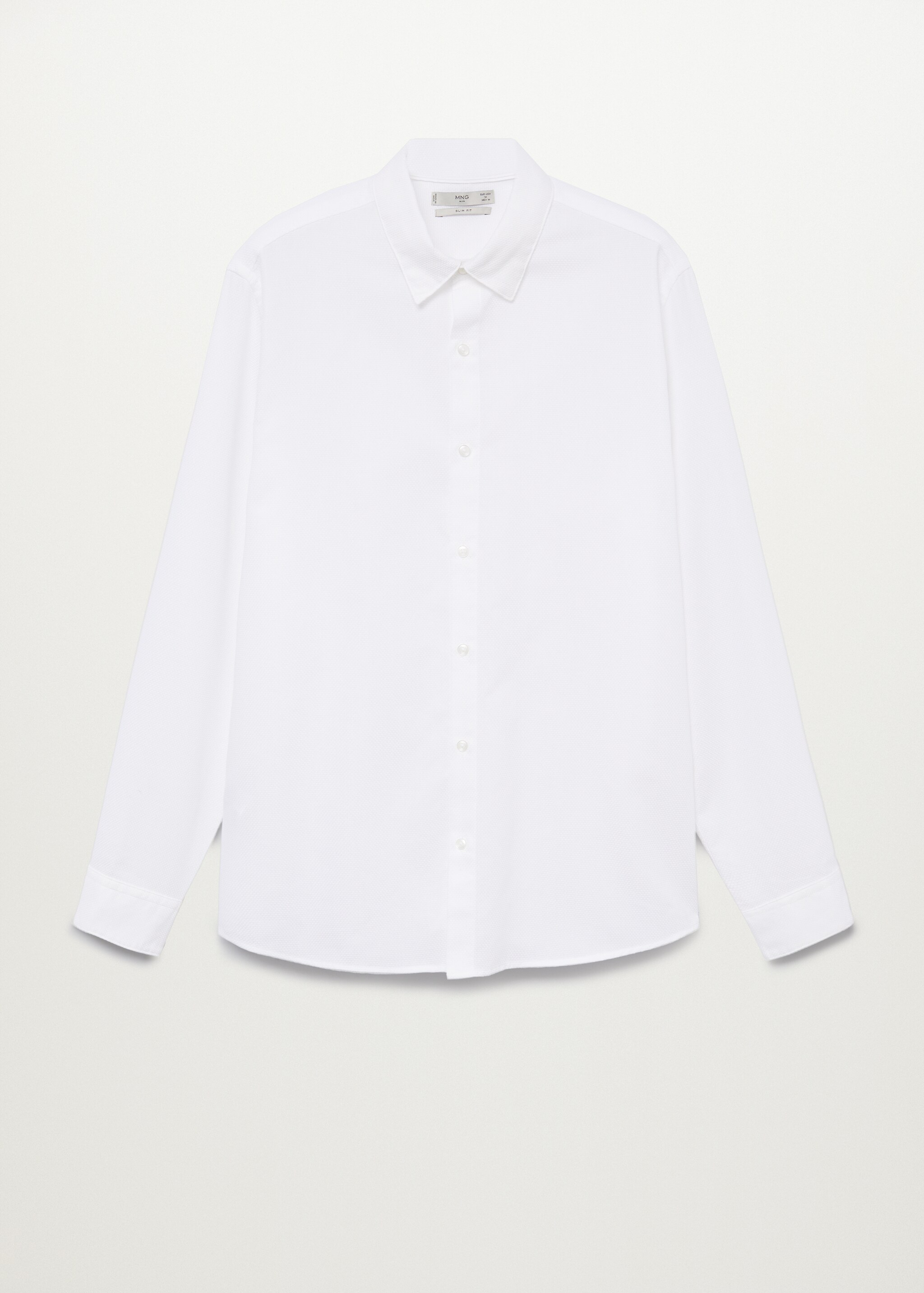 Slim-fit textured cotton shirt - Article without model