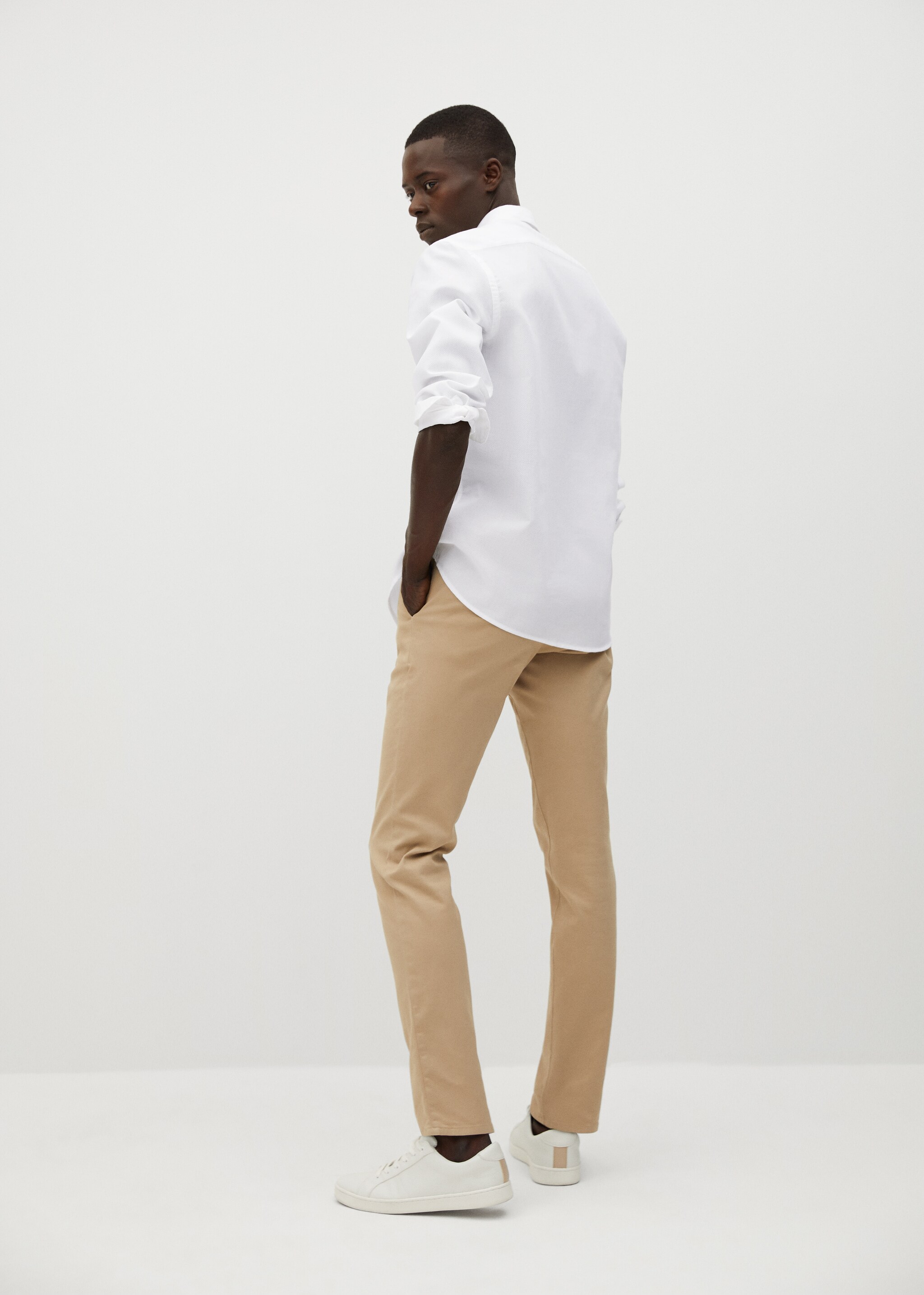 Slim-fit textured cotton shirt - Reverse of the article