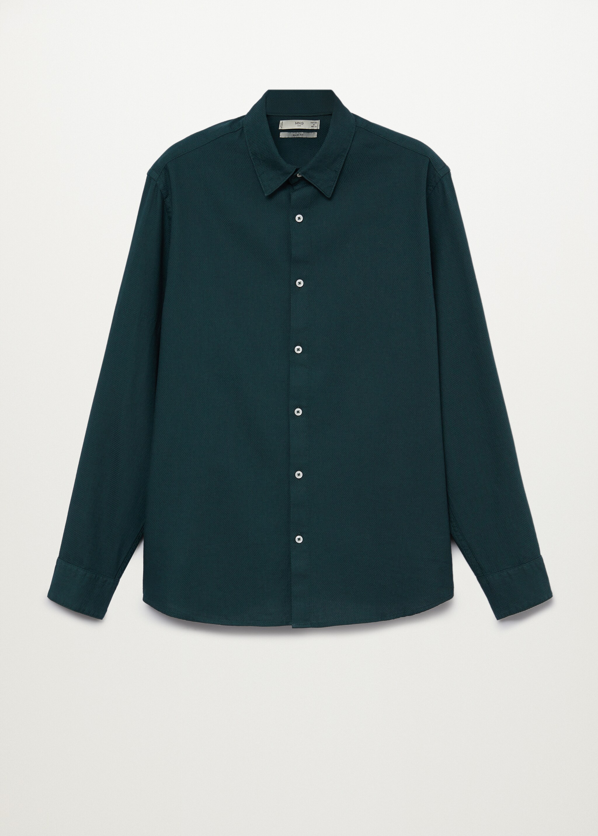 Slim-fit textured cotton shirt - Article without model