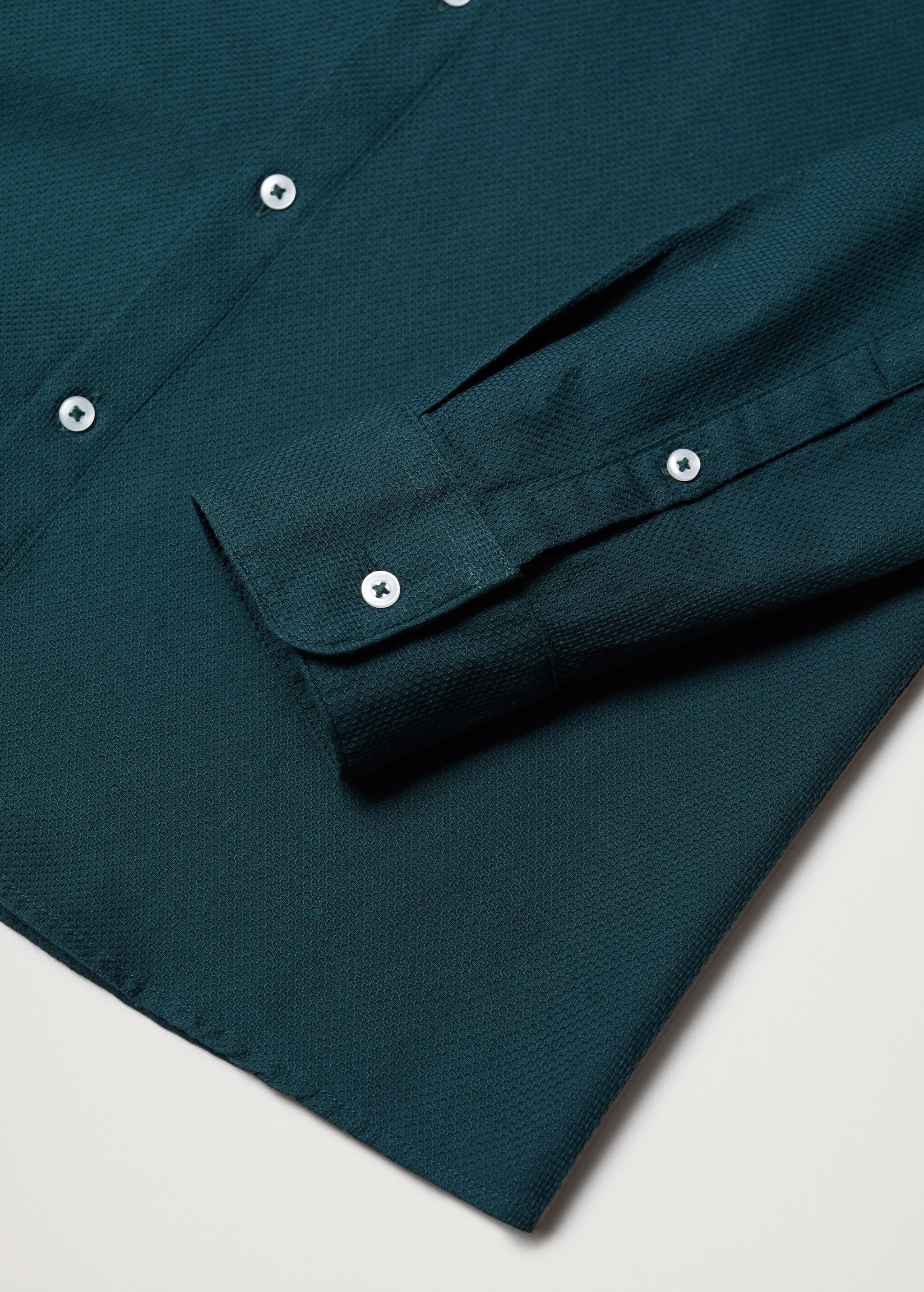 Slim-fit textured cotton shirt - Details of the article 7