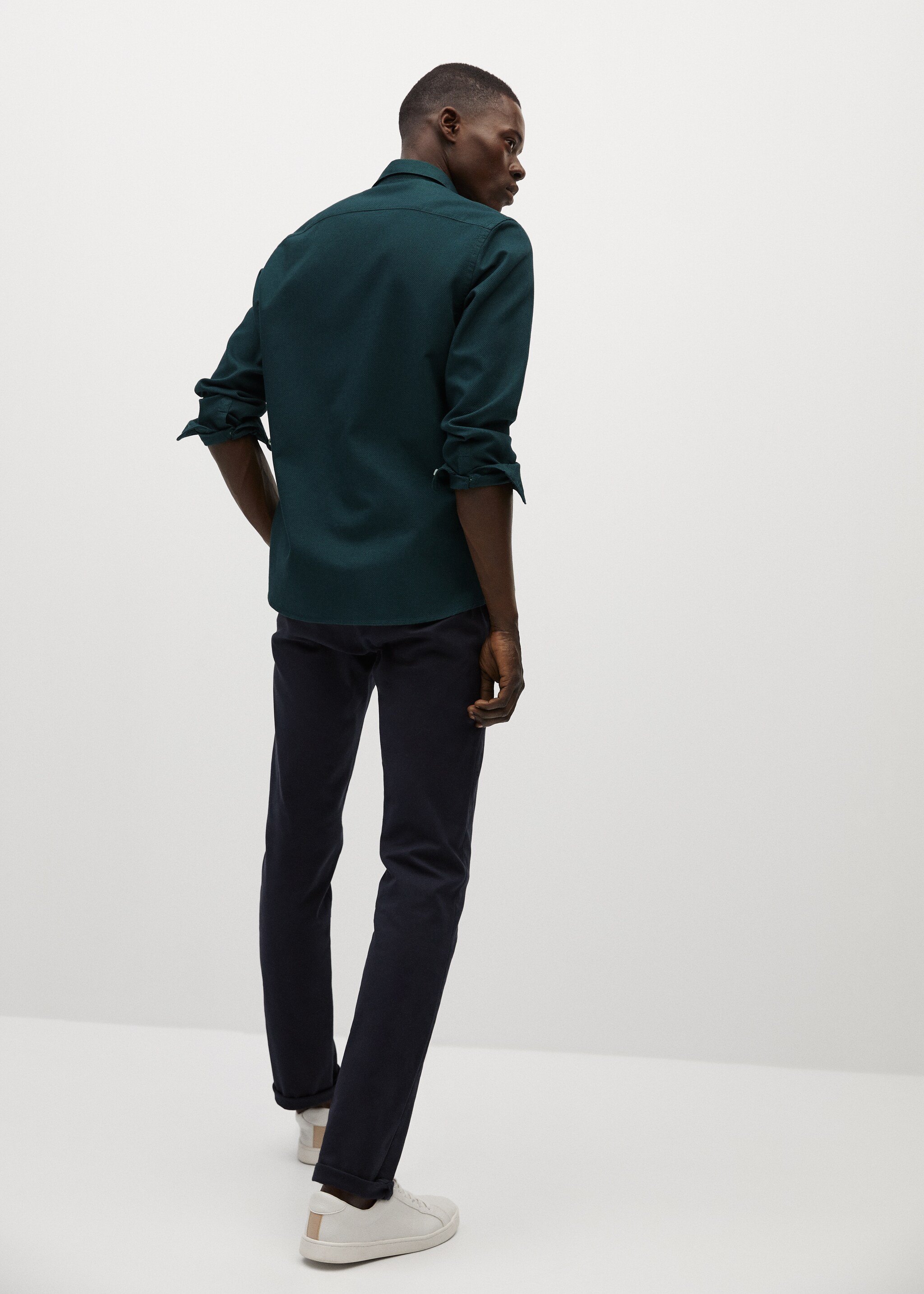 Slim-fit textured cotton shirt - Reverse of the article