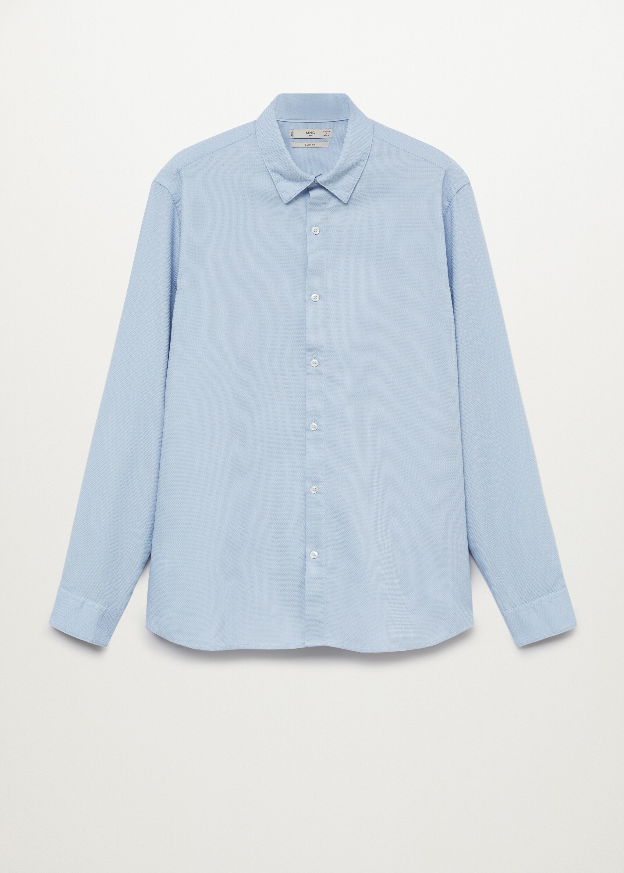 Slim-fit textured cotton shirt - Article without model