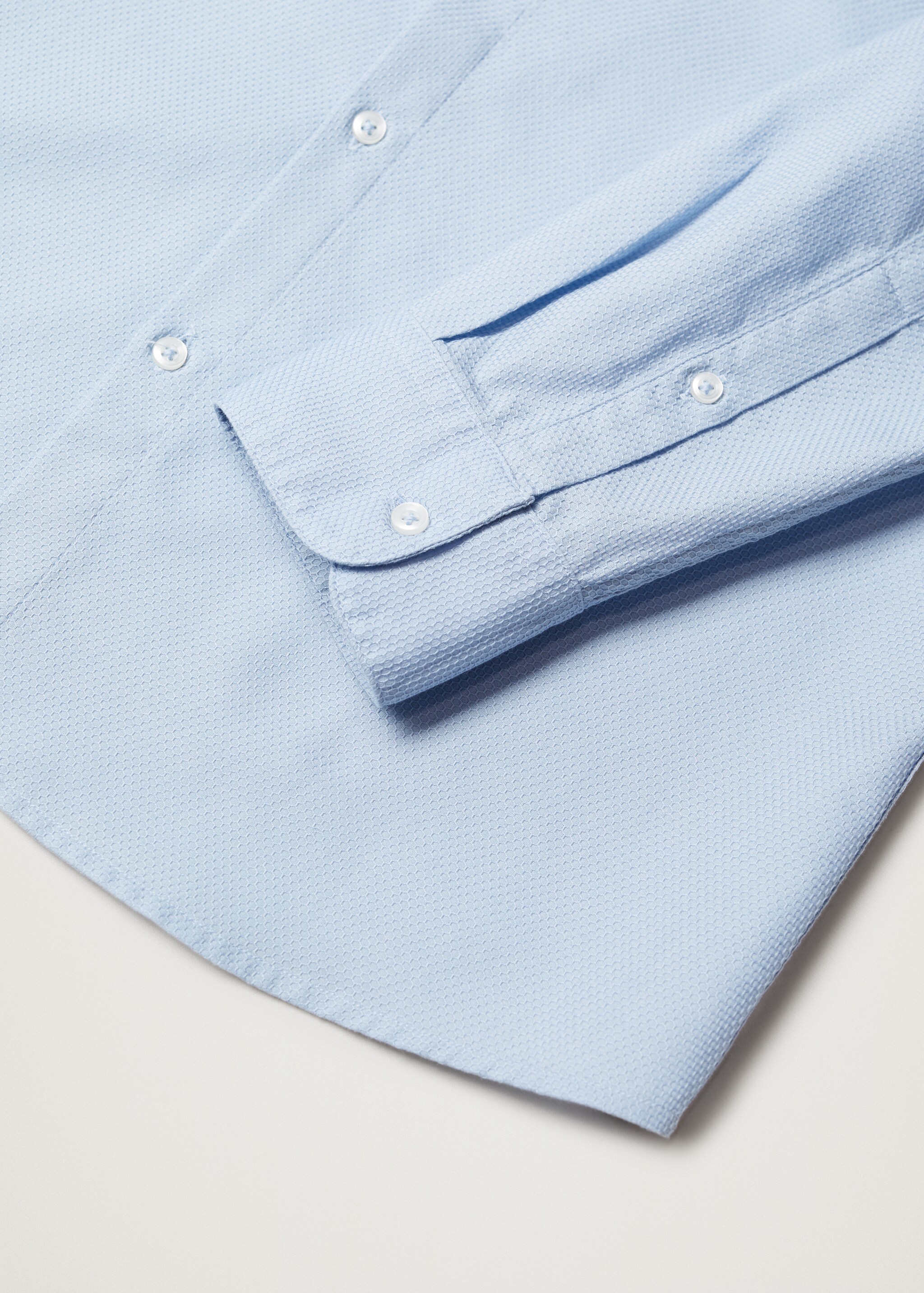 Slim-fit textured cotton shirt - Details of the article 7