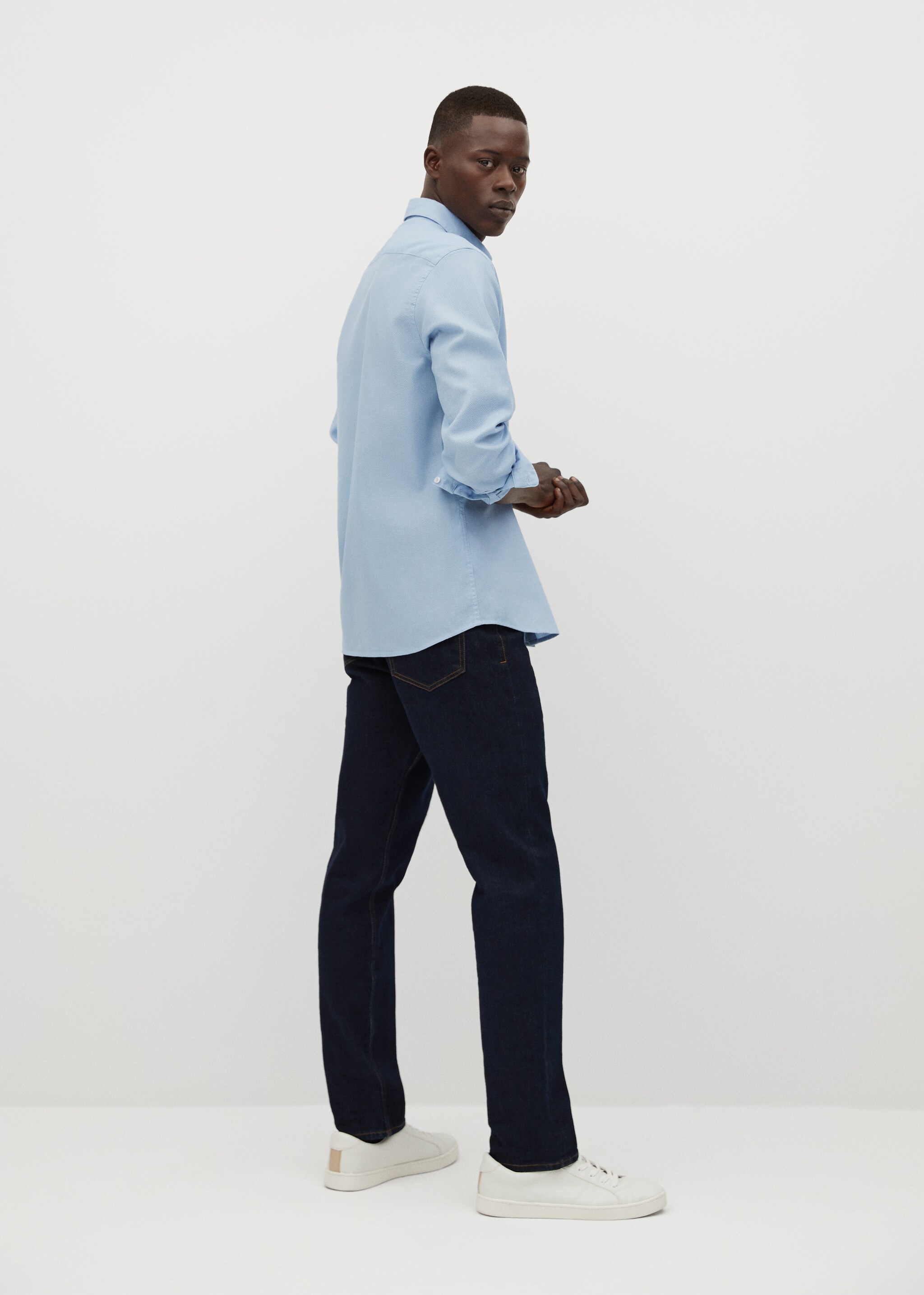 Slim-fit textured cotton shirt - Reverse of the article