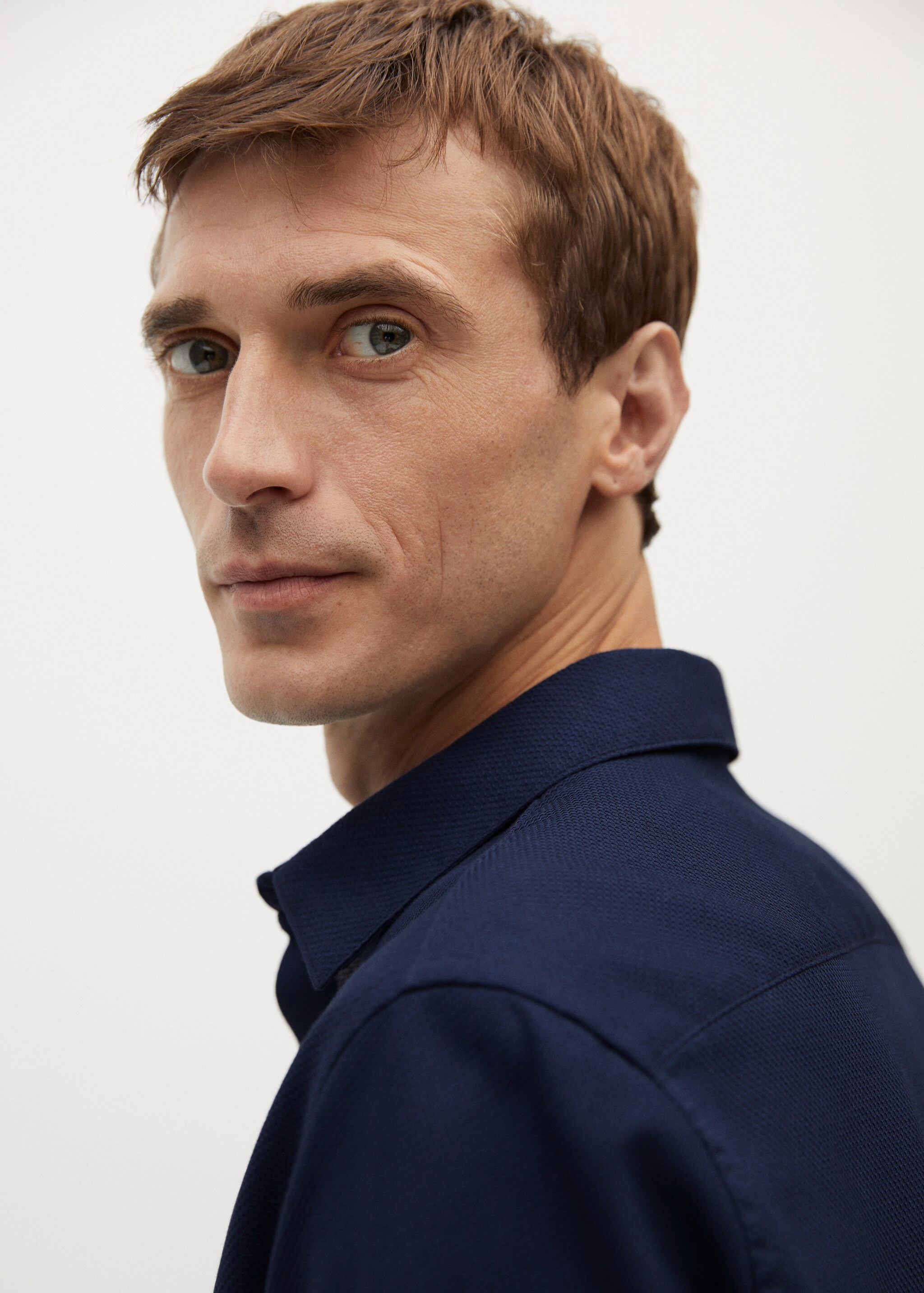 Slim-fit textured cotton shirt - Details of the article 3