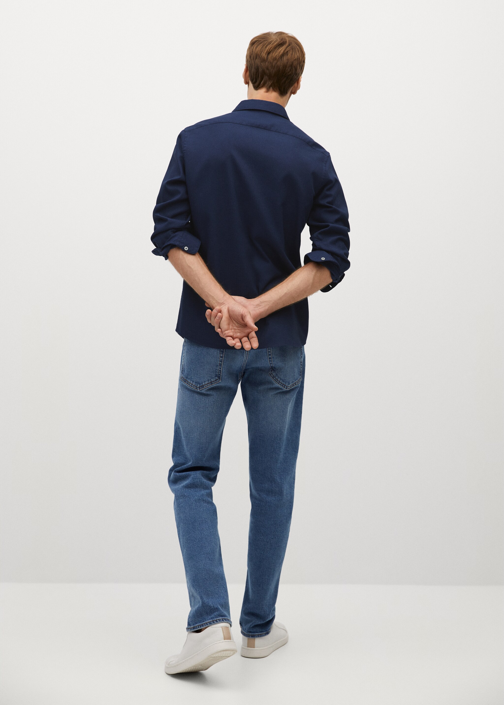 Slim-fit textured cotton shirt - Reverse of the article