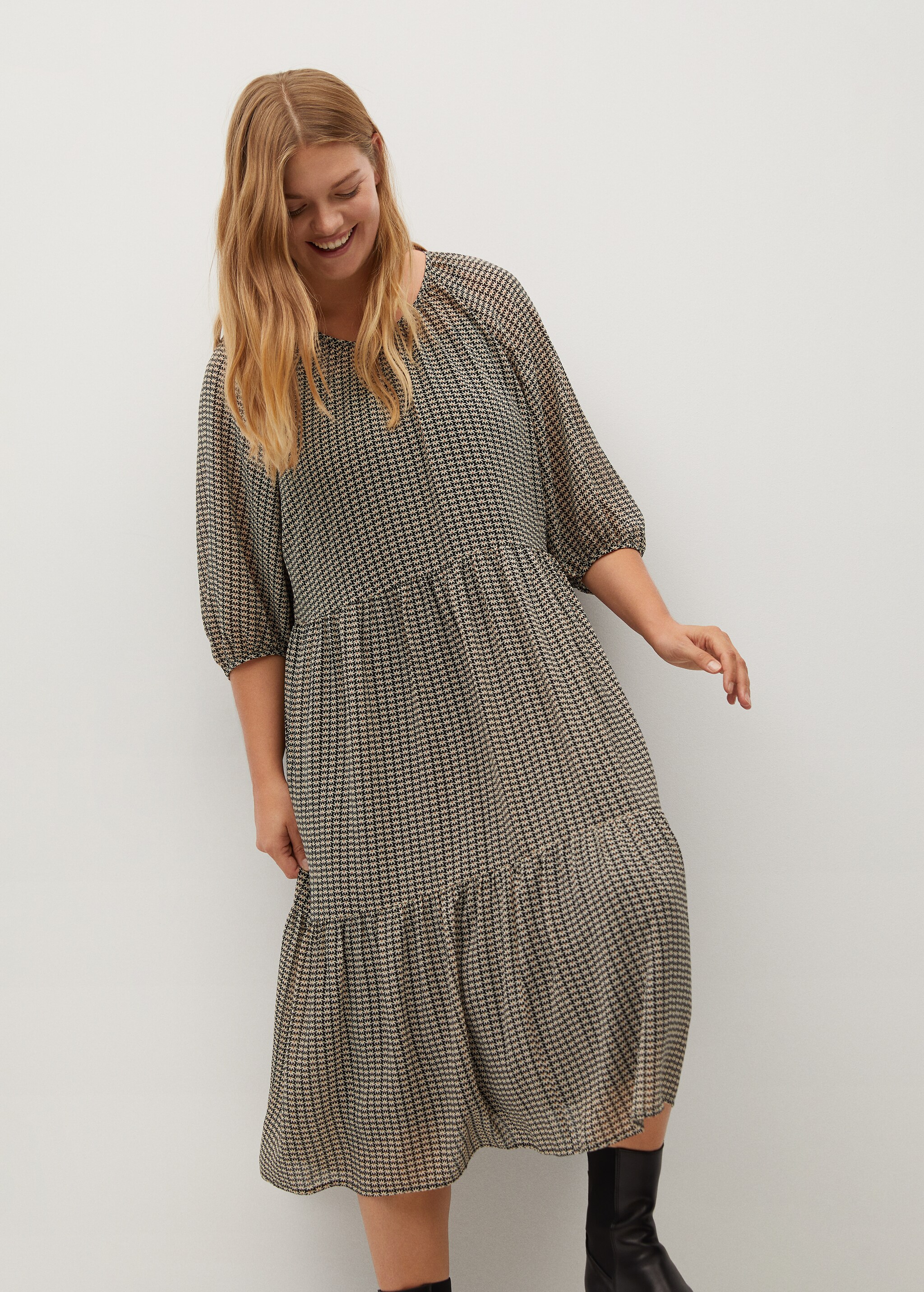 Midi printed dress - Medium plane