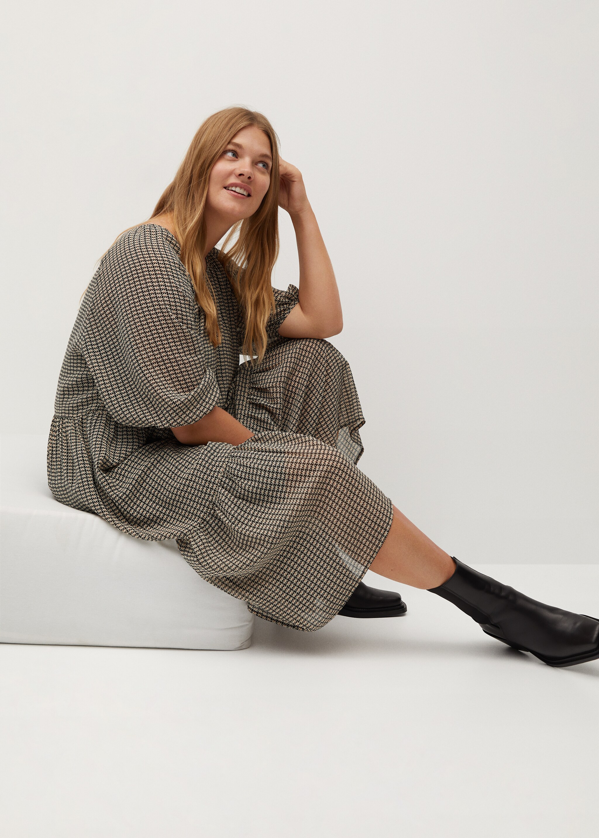 Midi printed dress - Details of the article 2