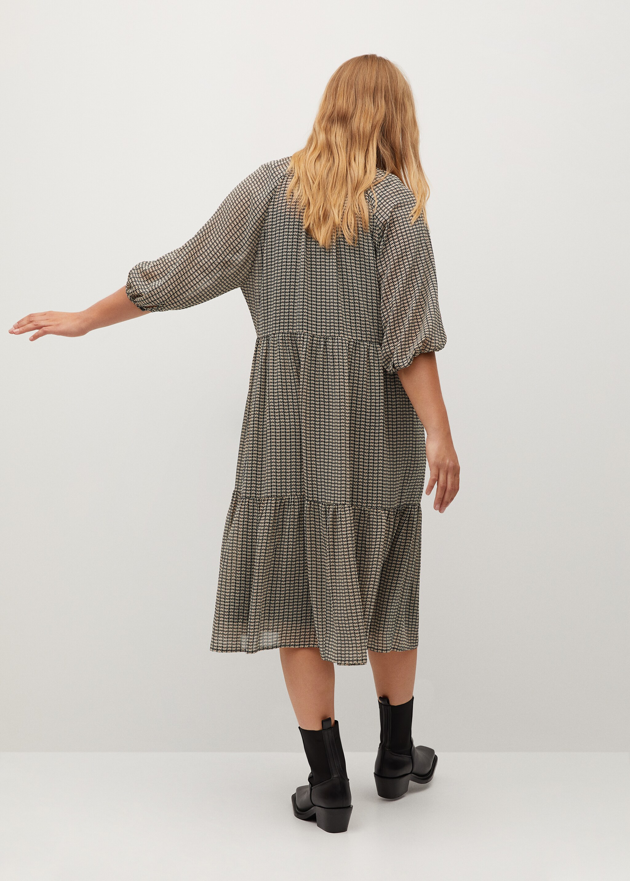 Midi printed dress - Reverse of the article