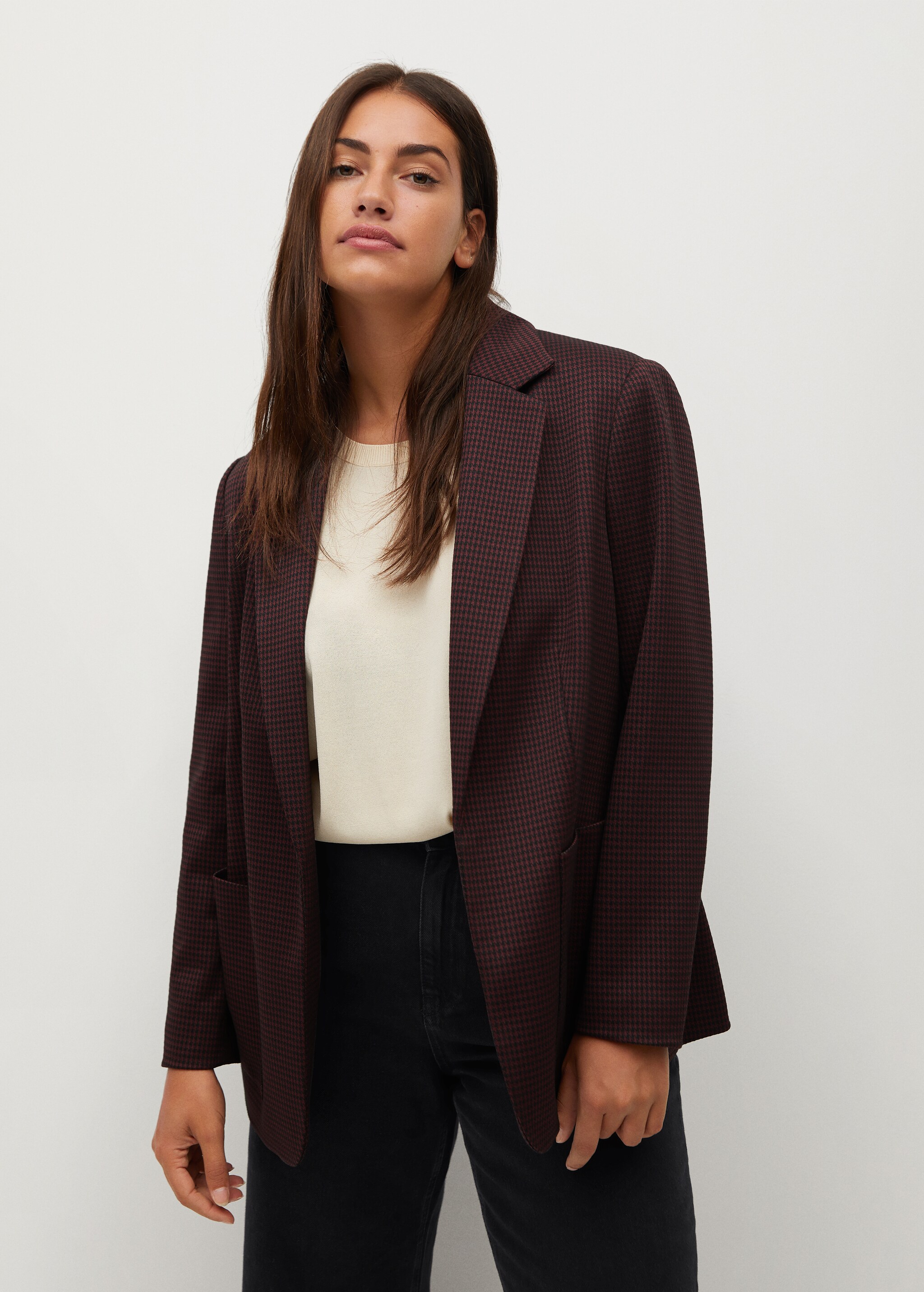 Veste de costume micro pied-de-poule - Plan moyen