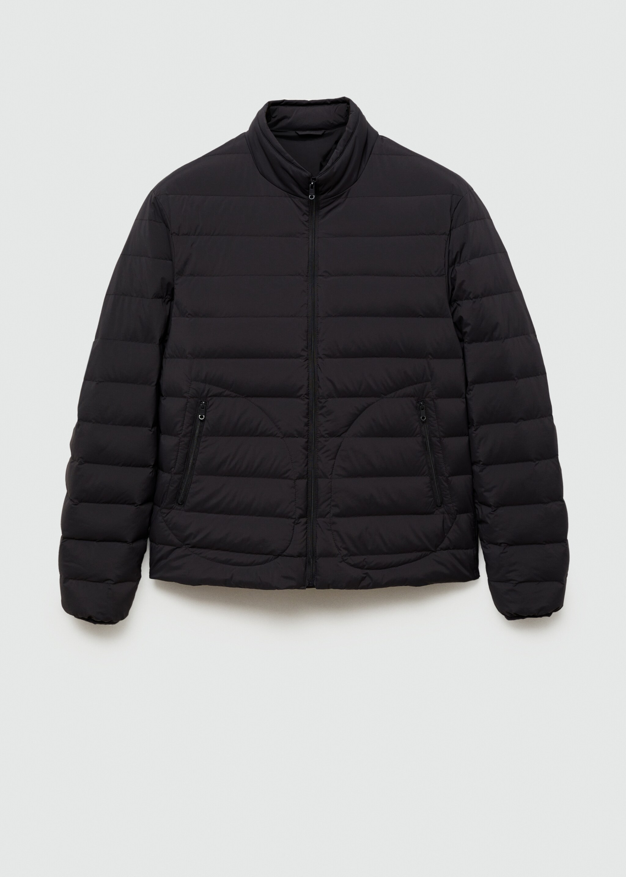 Quilted jacket with feather filling - Article without model, Charcoal. Ref: 77075959-00.