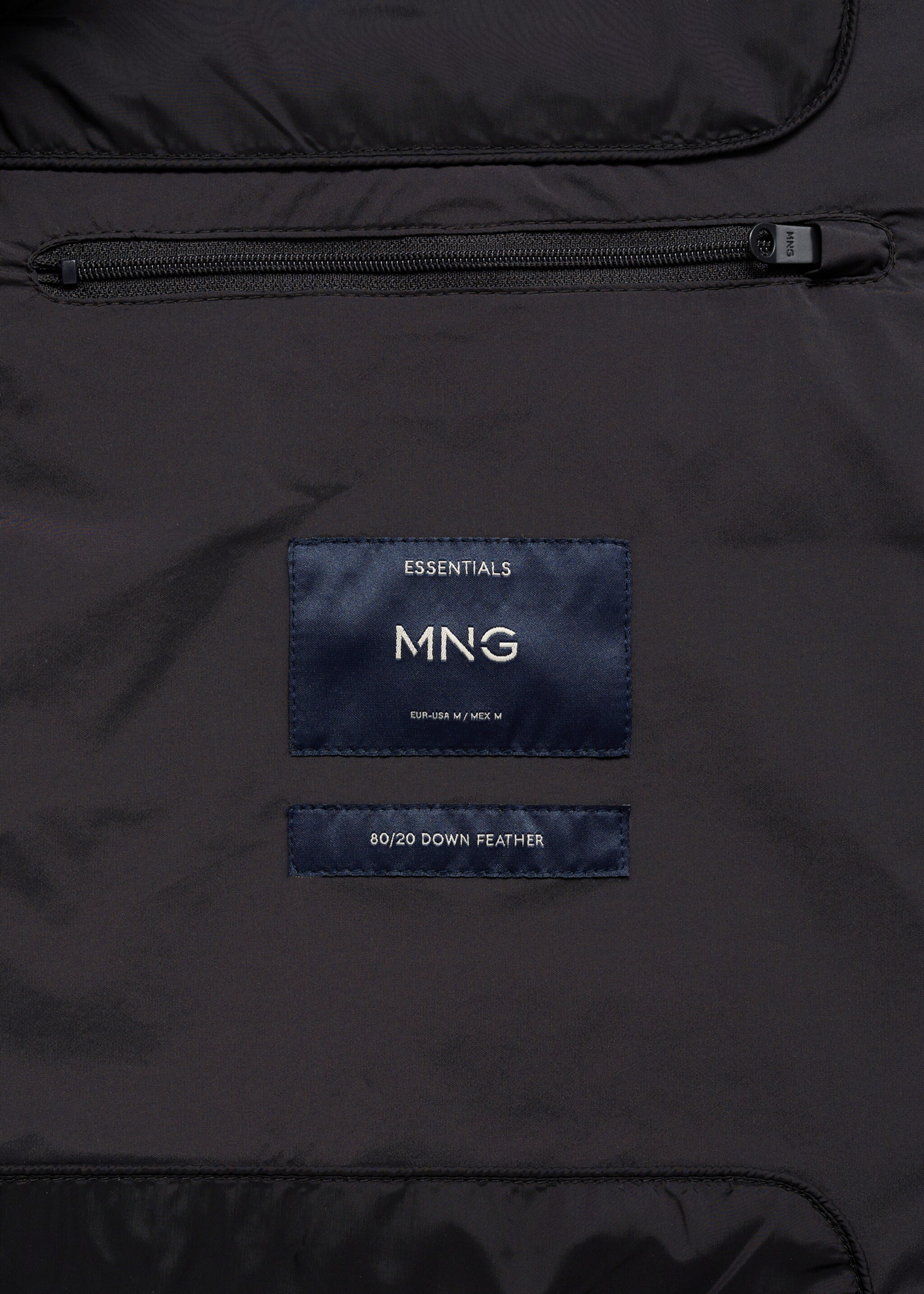 Quilted jacket with feather filling - Details of the article 0, Charcoal. Ref: 77075959-00.