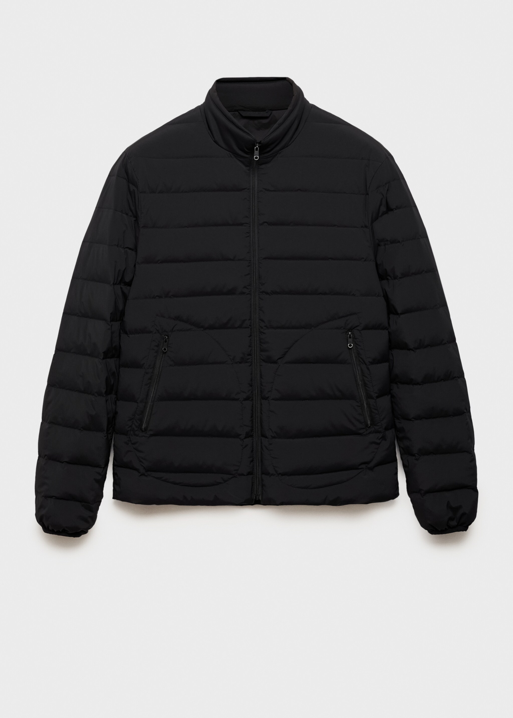 Quilted jacket with feather filling - Article without model, Black. Ref: 77075959-00.