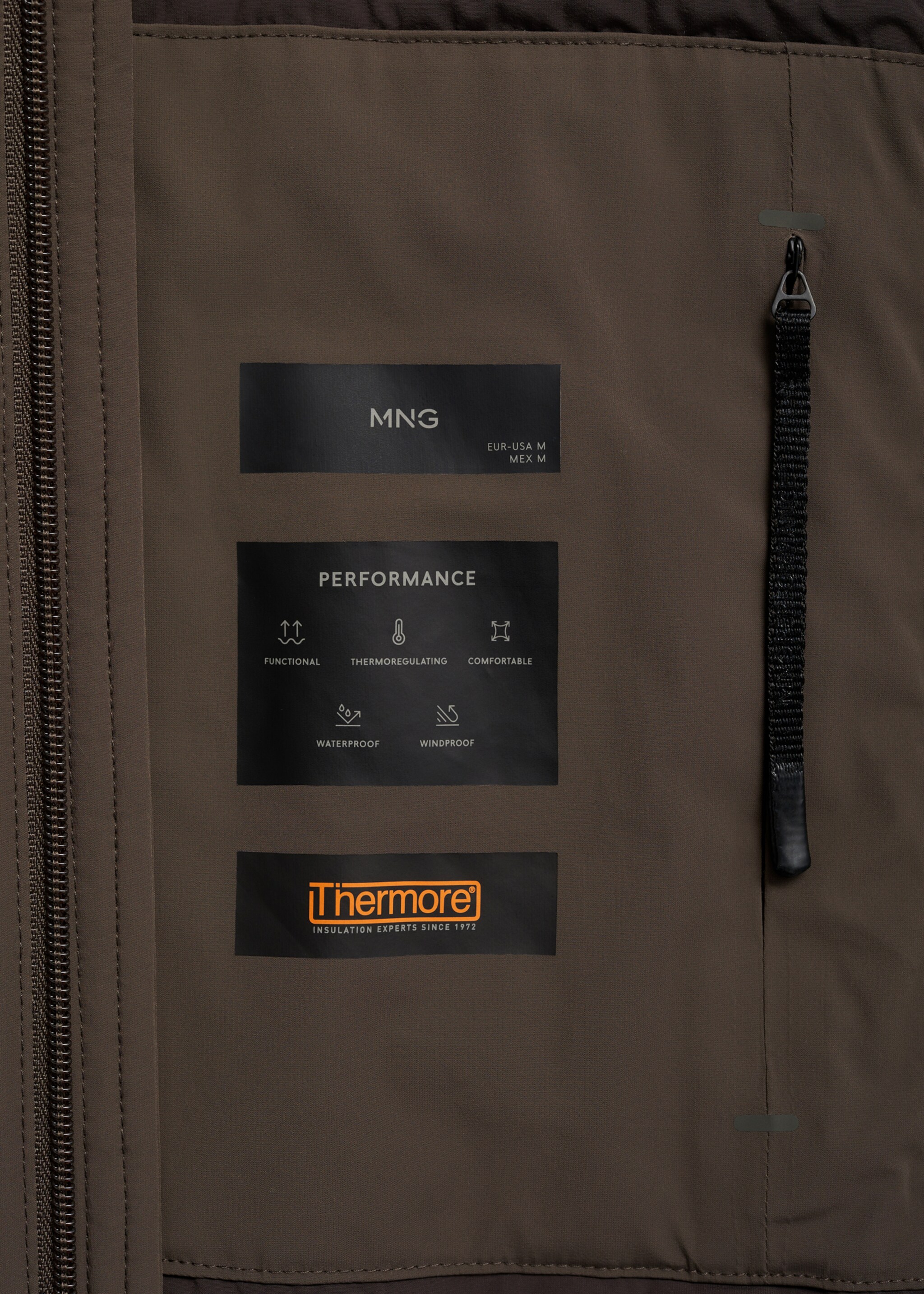 Thermore® waterproof quilted barn jacket with Thermore® padding - Details of the article 0, Brown. Ref: 77075960-00.