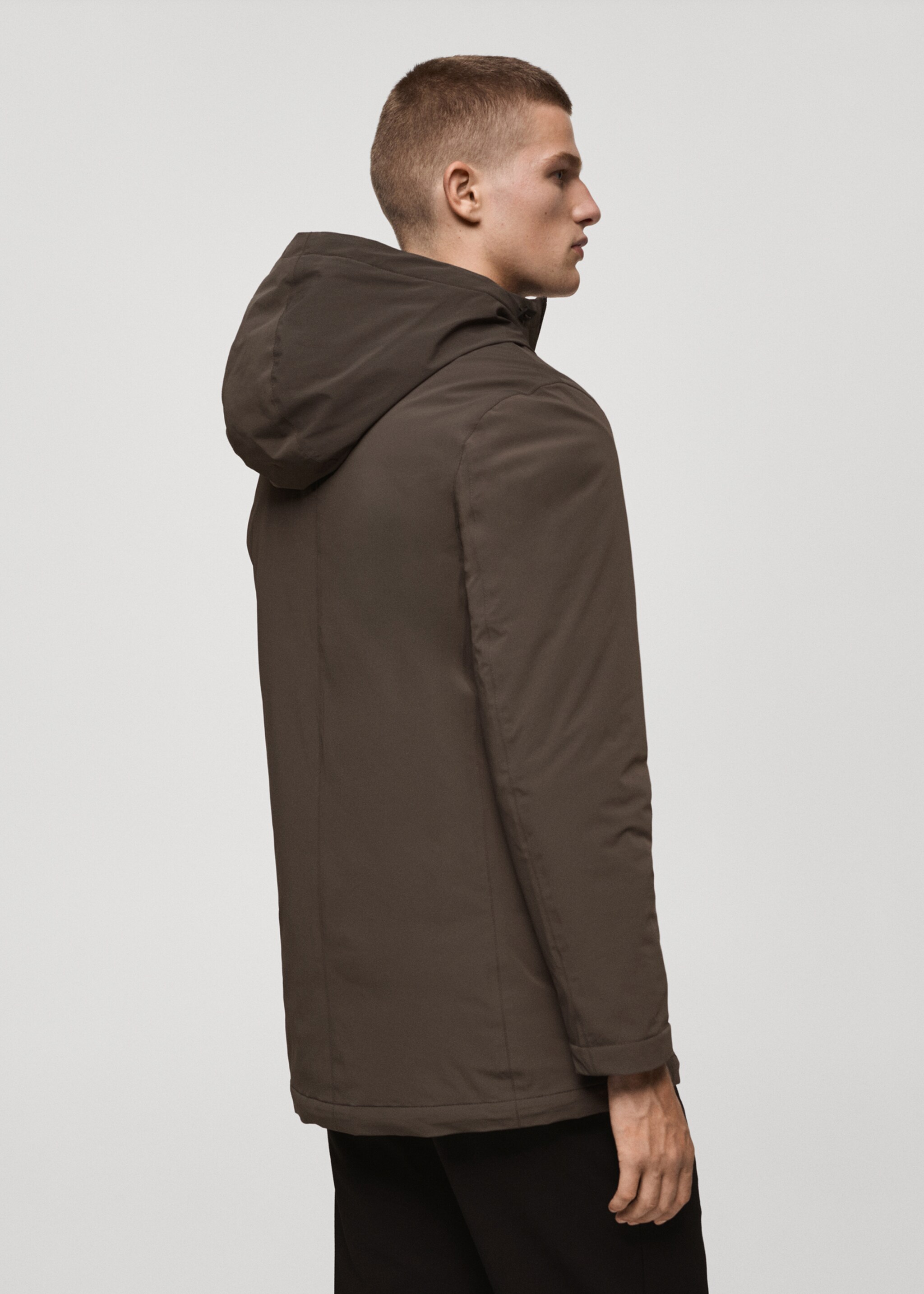 Thermore® waterproof quilted barn jacket with Thermore® padding - Reverse of the article, Brown. Ref: 77075960-00.