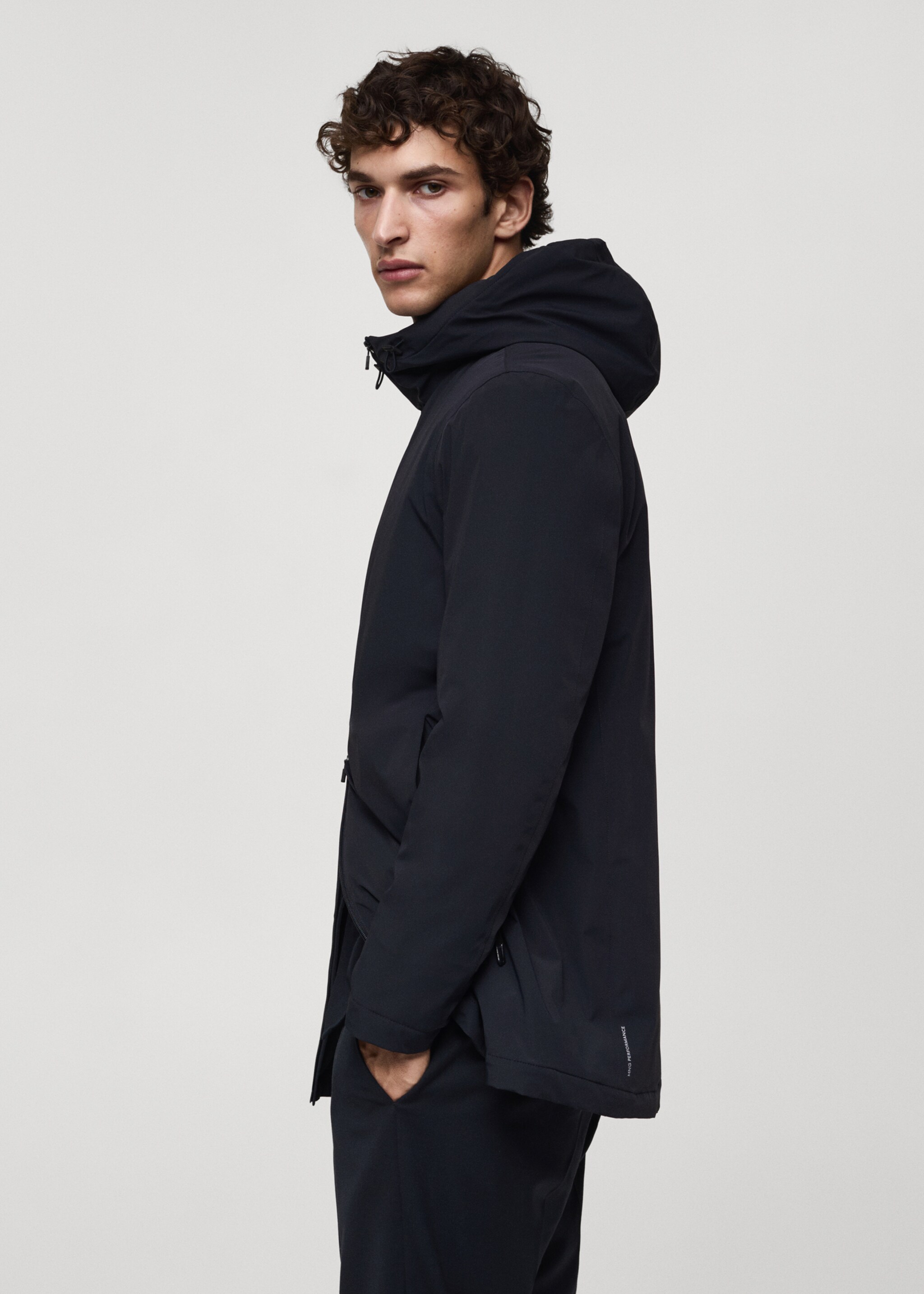 Thermore® waterproof quilted barn jacket with Thermore® padding - Details of the article 2, Dark Navy. Ref: 77075960-00.