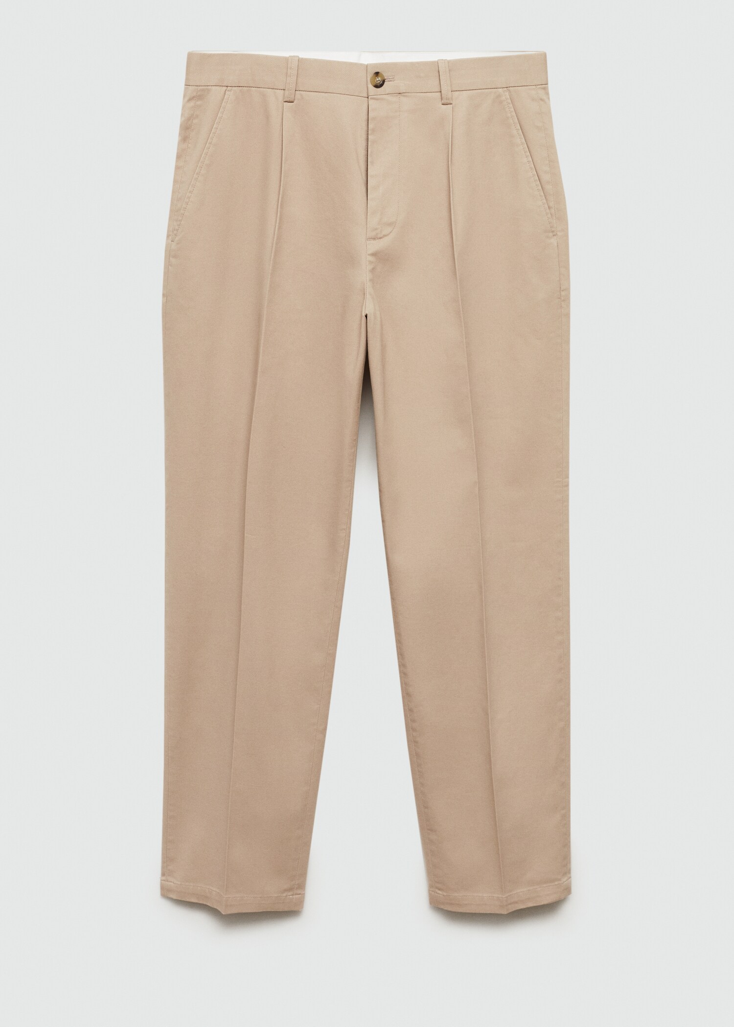 Regular Fit Bundfaltenhose aus Baumwolle - Artikel ohne Model