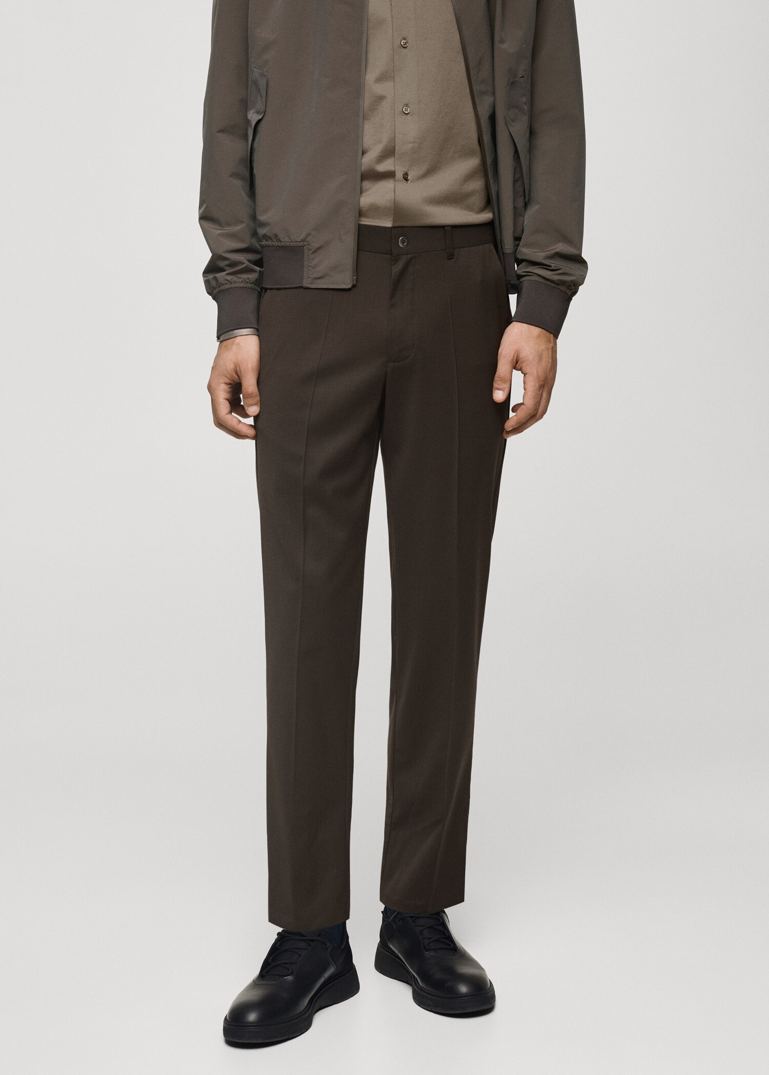 Coolmax® stretch-fabric slim-fit pants - Medium plane