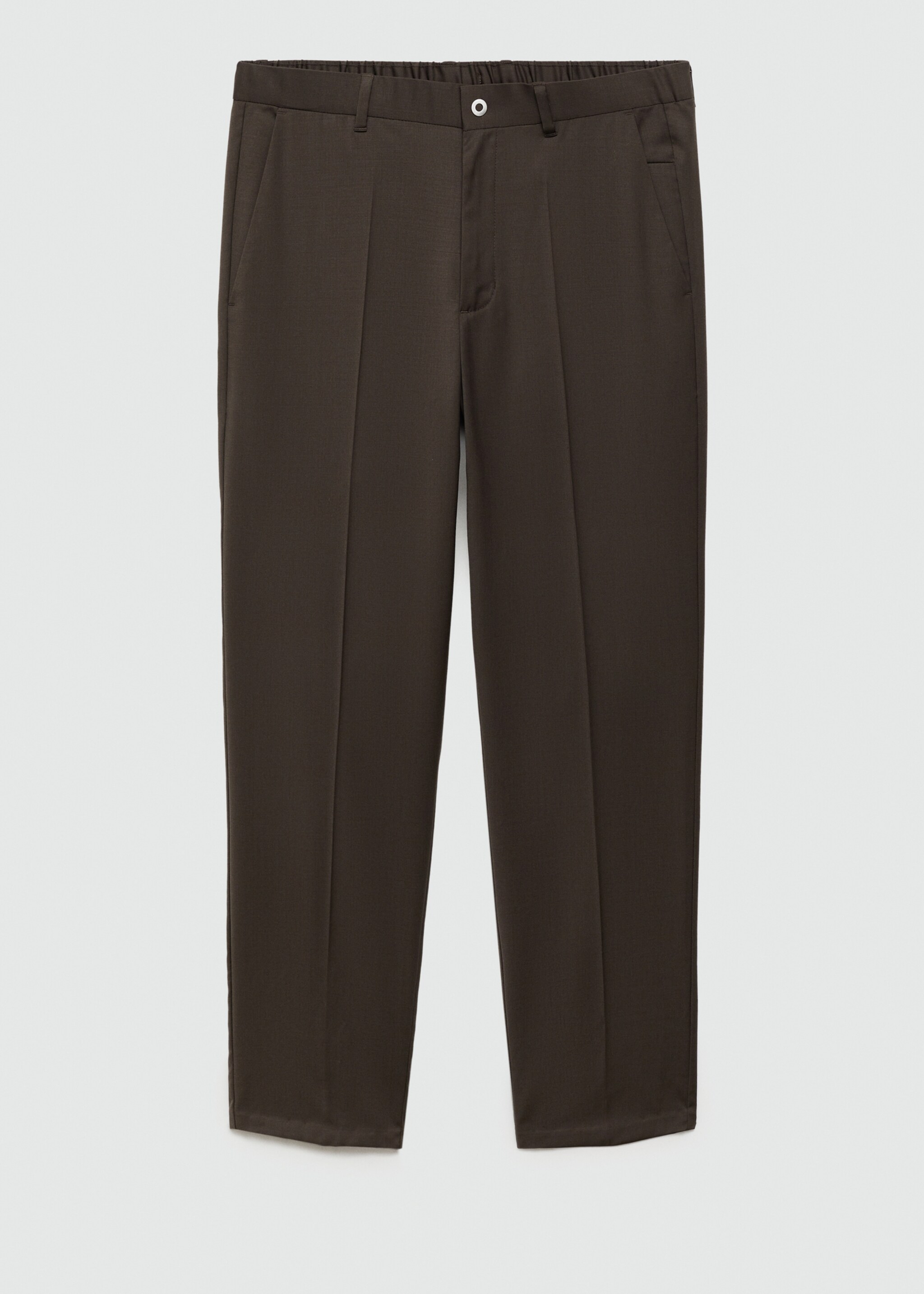 Coolmax® stretch-fabric slim-fit trousers - Article without model, Brown. Ref: 77075963-00.