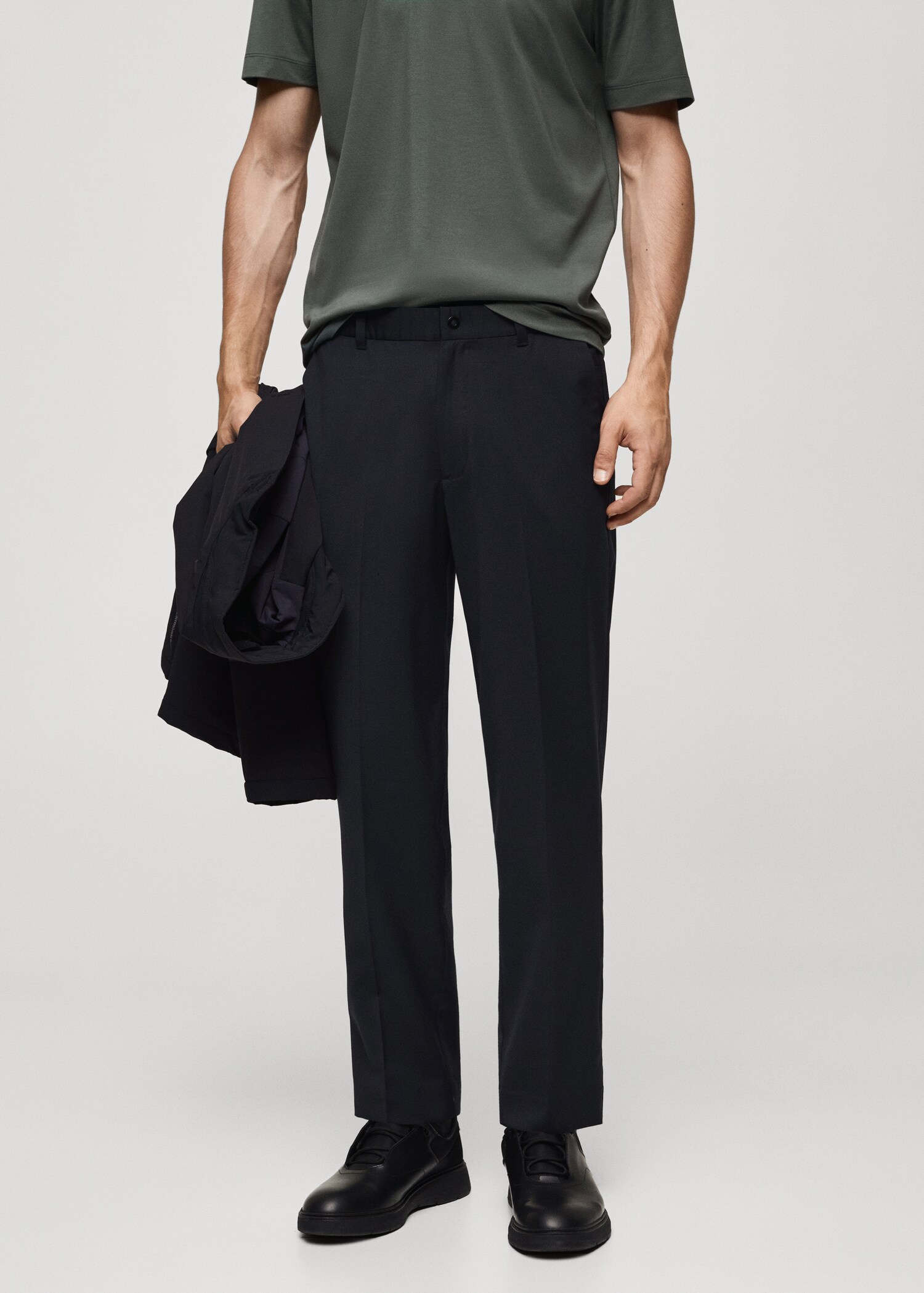 Coolmax® stretch-fabric slim-fit pants - Medium plane