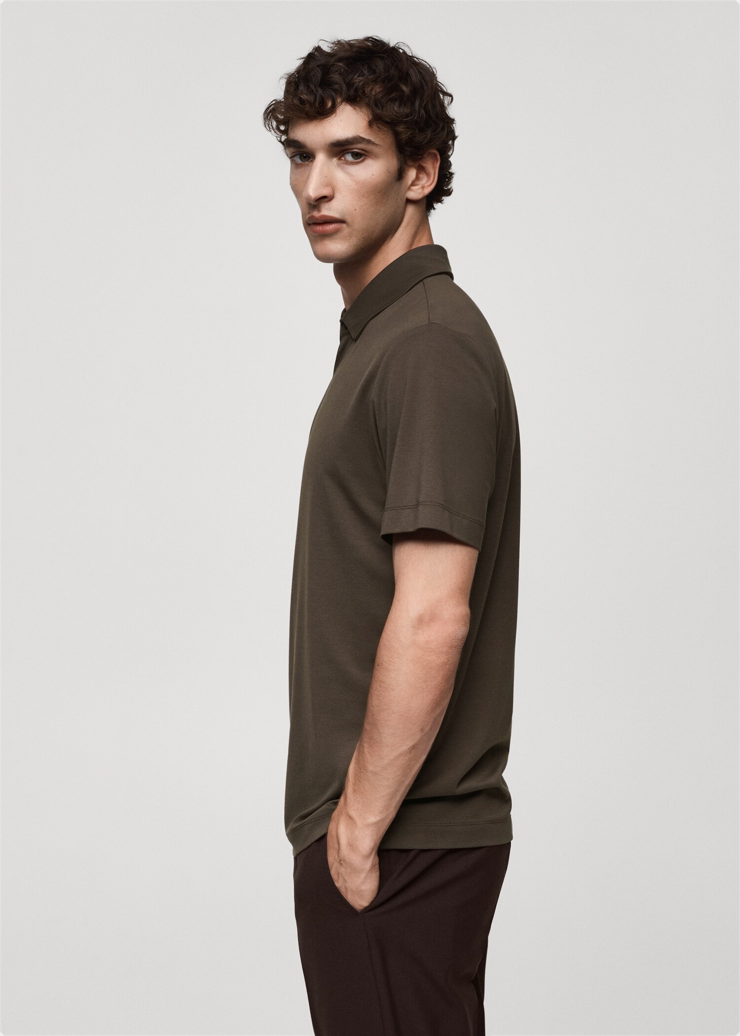 Stretch-fabric technical polo shirt - Details of the article 2