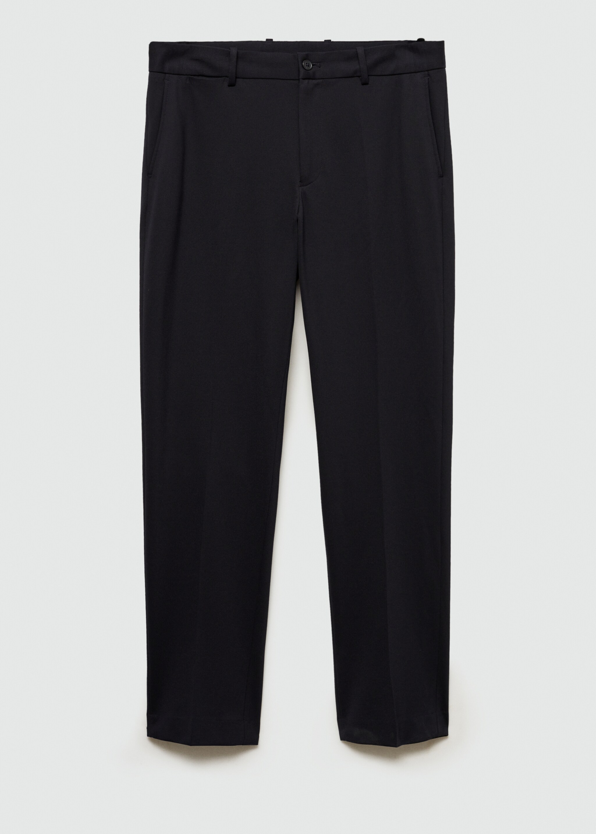 Pantaloni de costum anti-șifonare din țesătură stretch - Articol fără model, Bleumarin închis. Ref: 77075970-00.