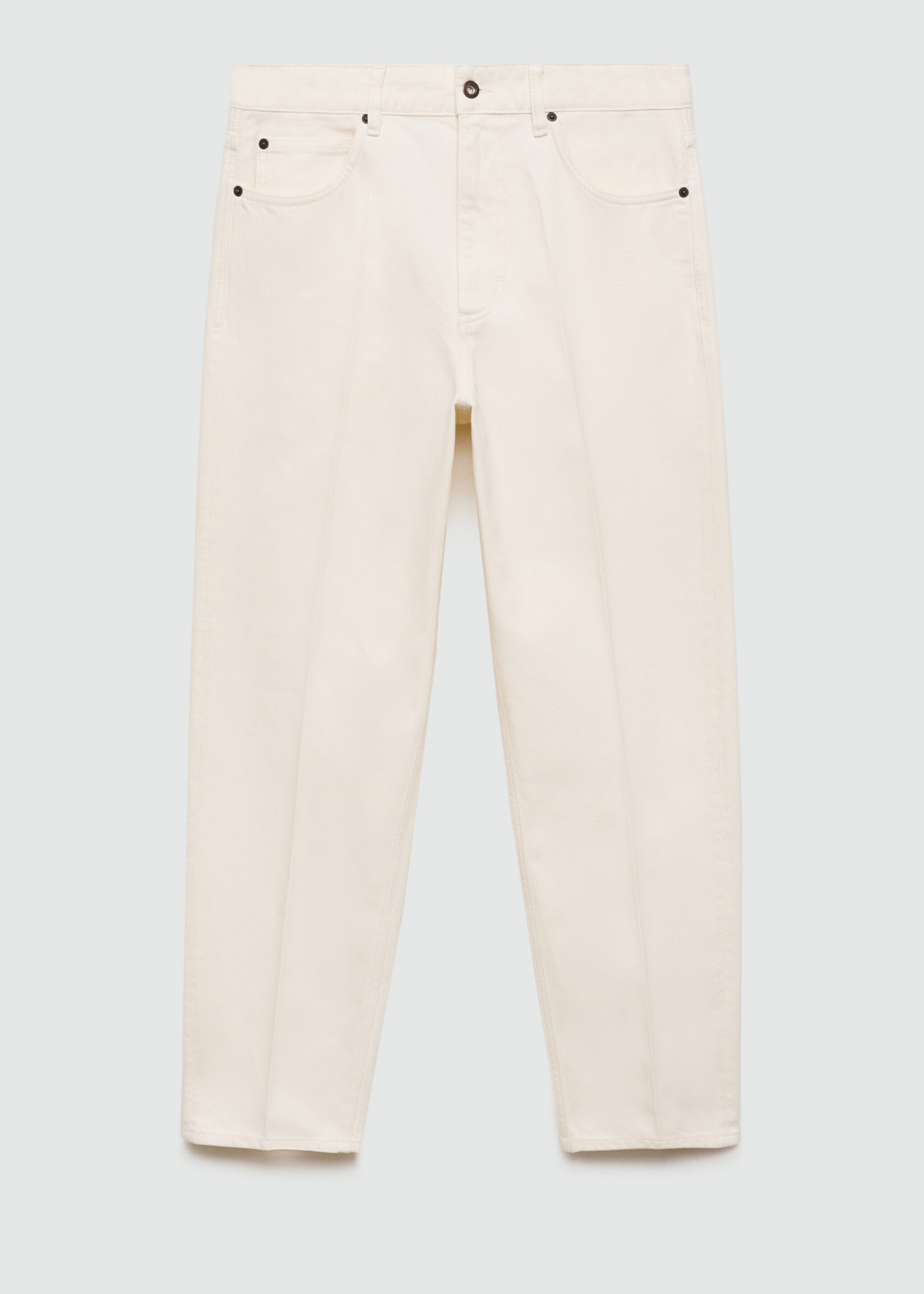 Relaxed-fit jeans with flattened stripe - Article without model, Ecru. Ref: 77075973-00.