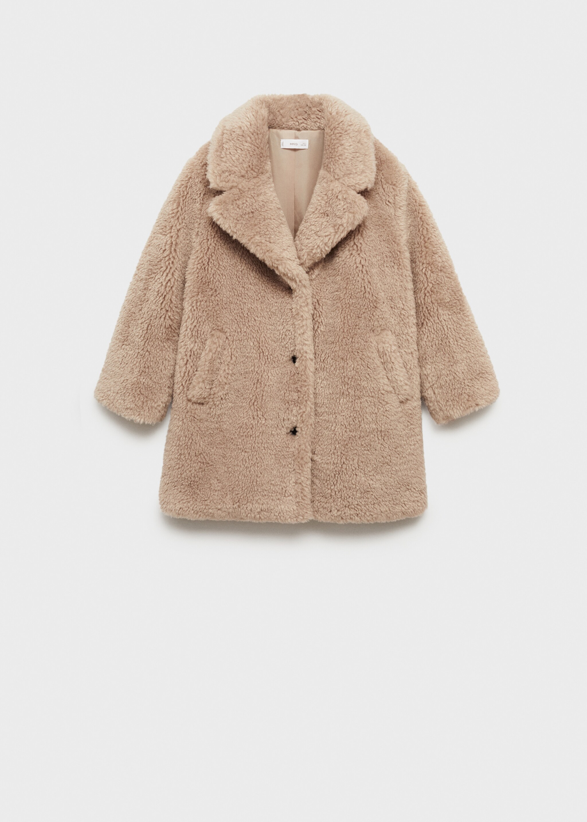 Shearling-effect coat - Article without model, Medium Brown. Ref: 77075974-00.