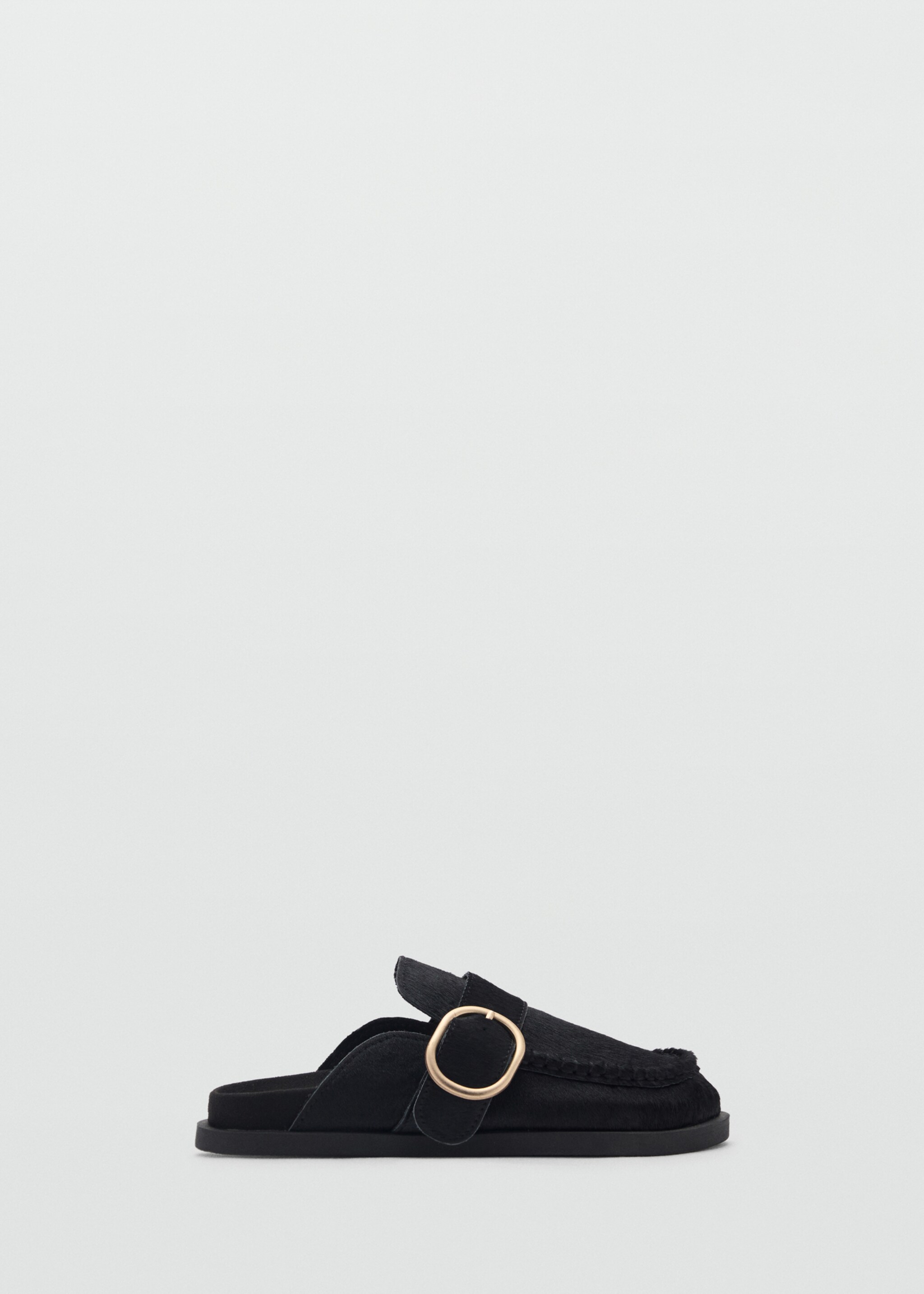 Leather clogs with buckle - Article without model, Black. Ref: 77075975-00.