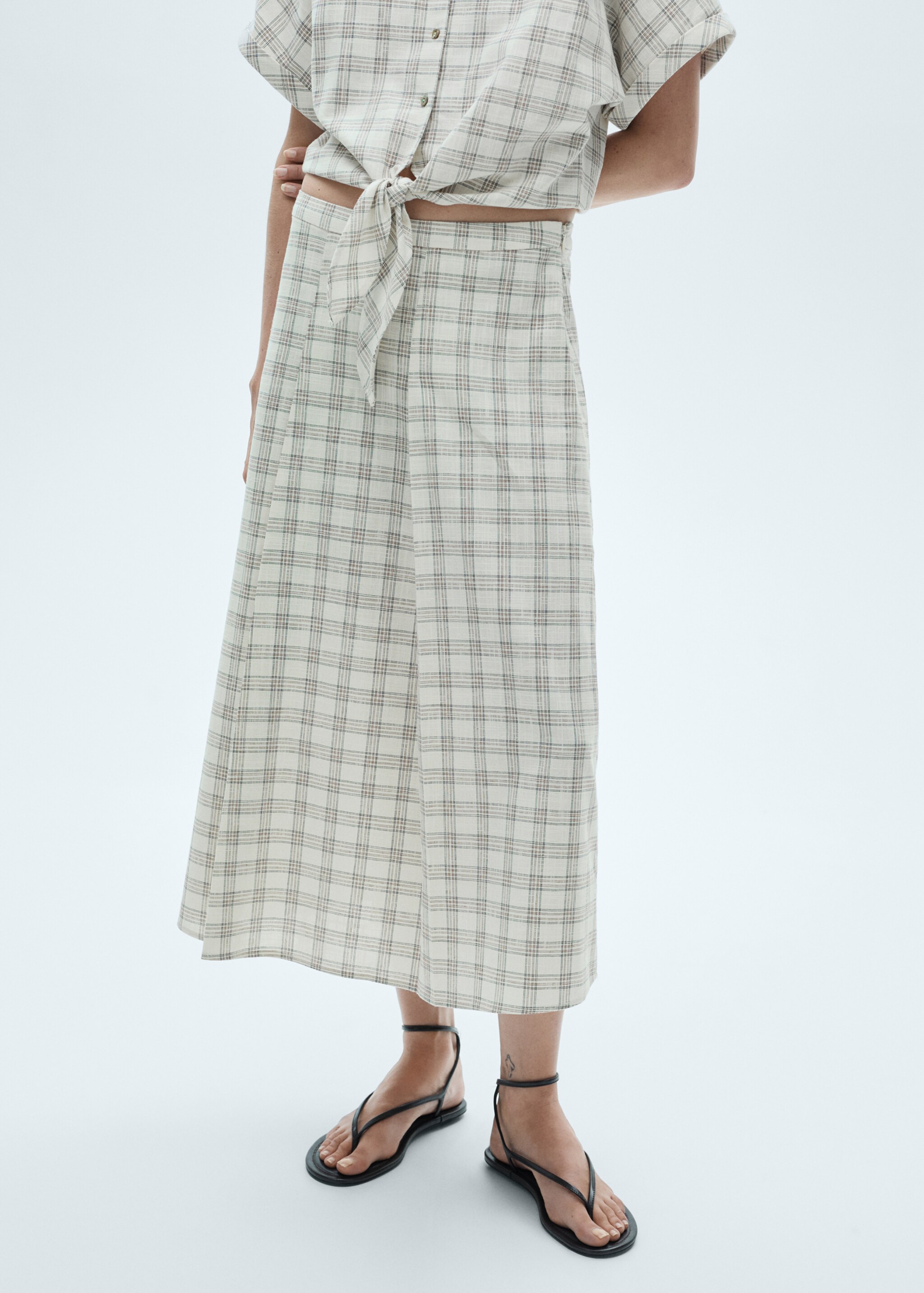 Check flared skirt - Medium plane