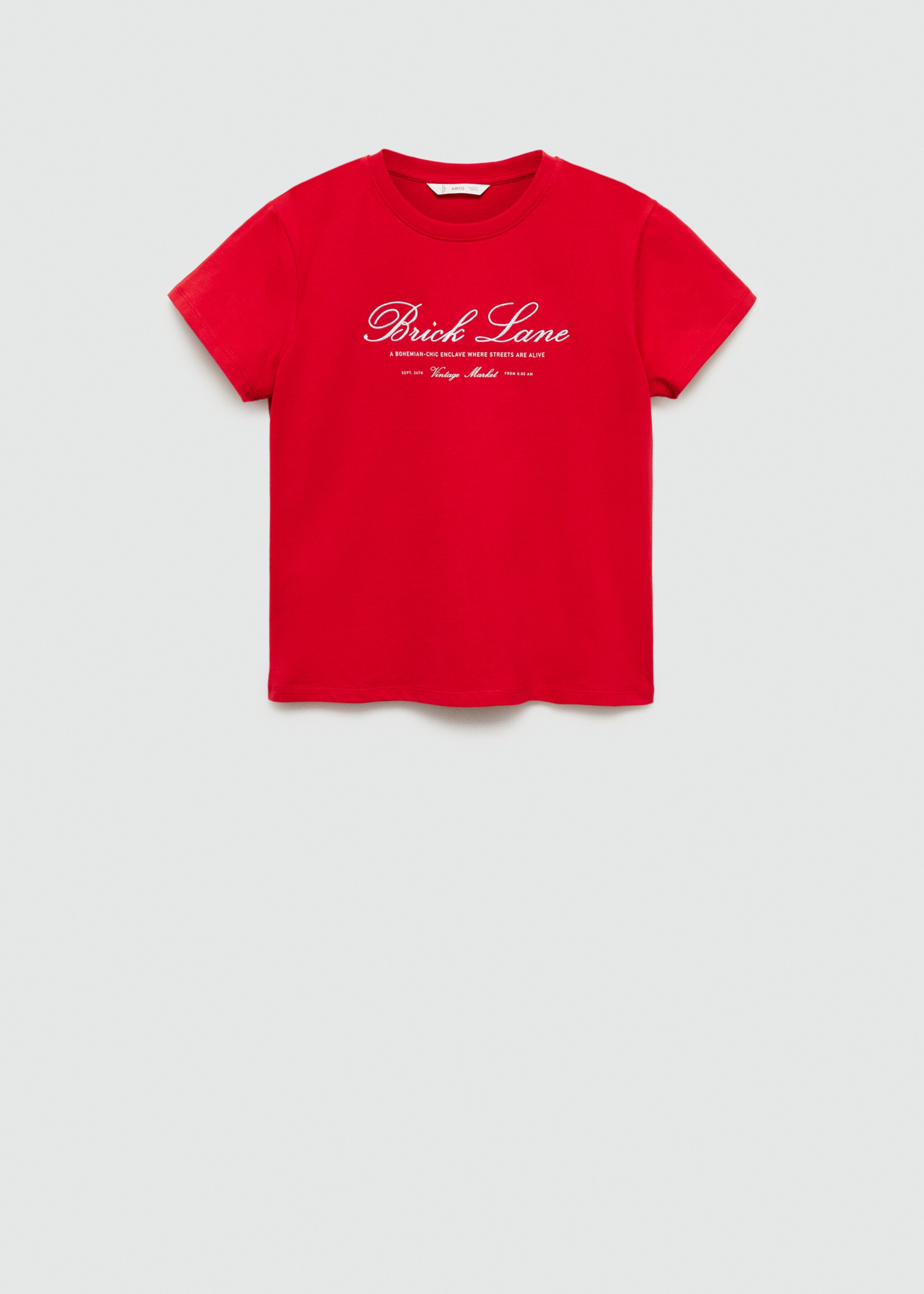 Embroidered detail cotton T-shirt - Article without model