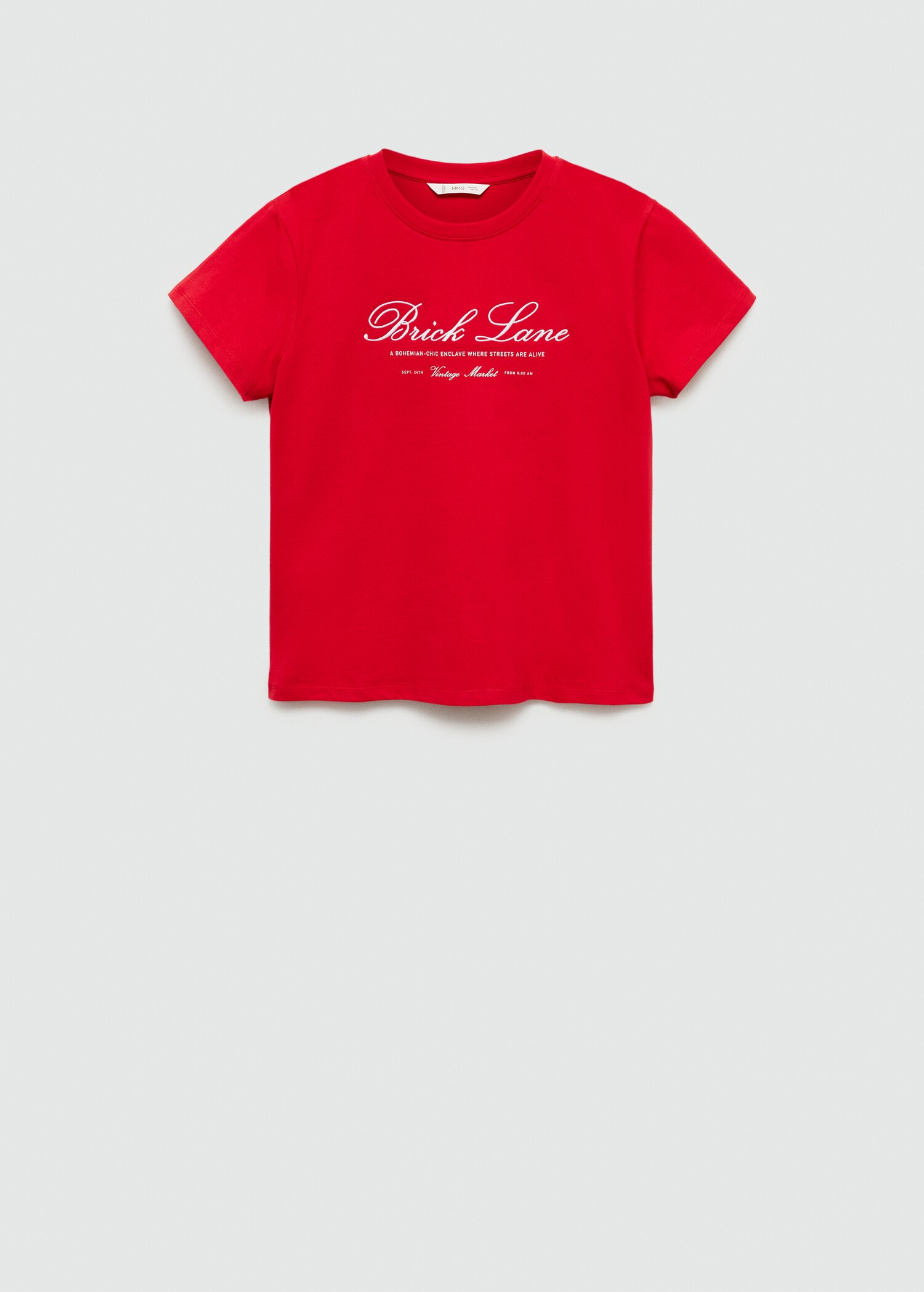 Embroidered detail cotton T-shirt - Article without model