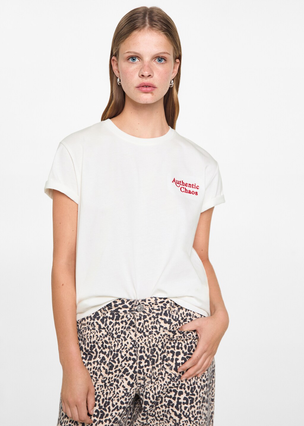 Tシャツ・カットソー \"CHAOS GIRL\" WHITE WAXED T SHIRT CHAOS GIRL