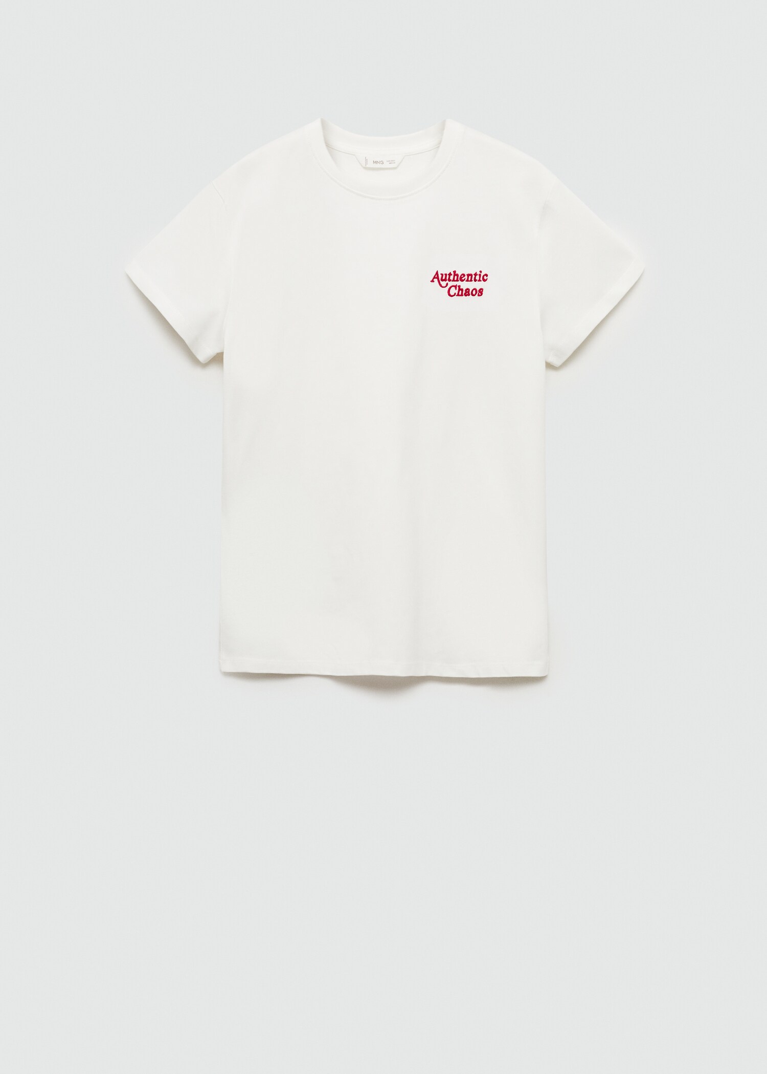 Embroidered detail cotton T-shirt - Article without model