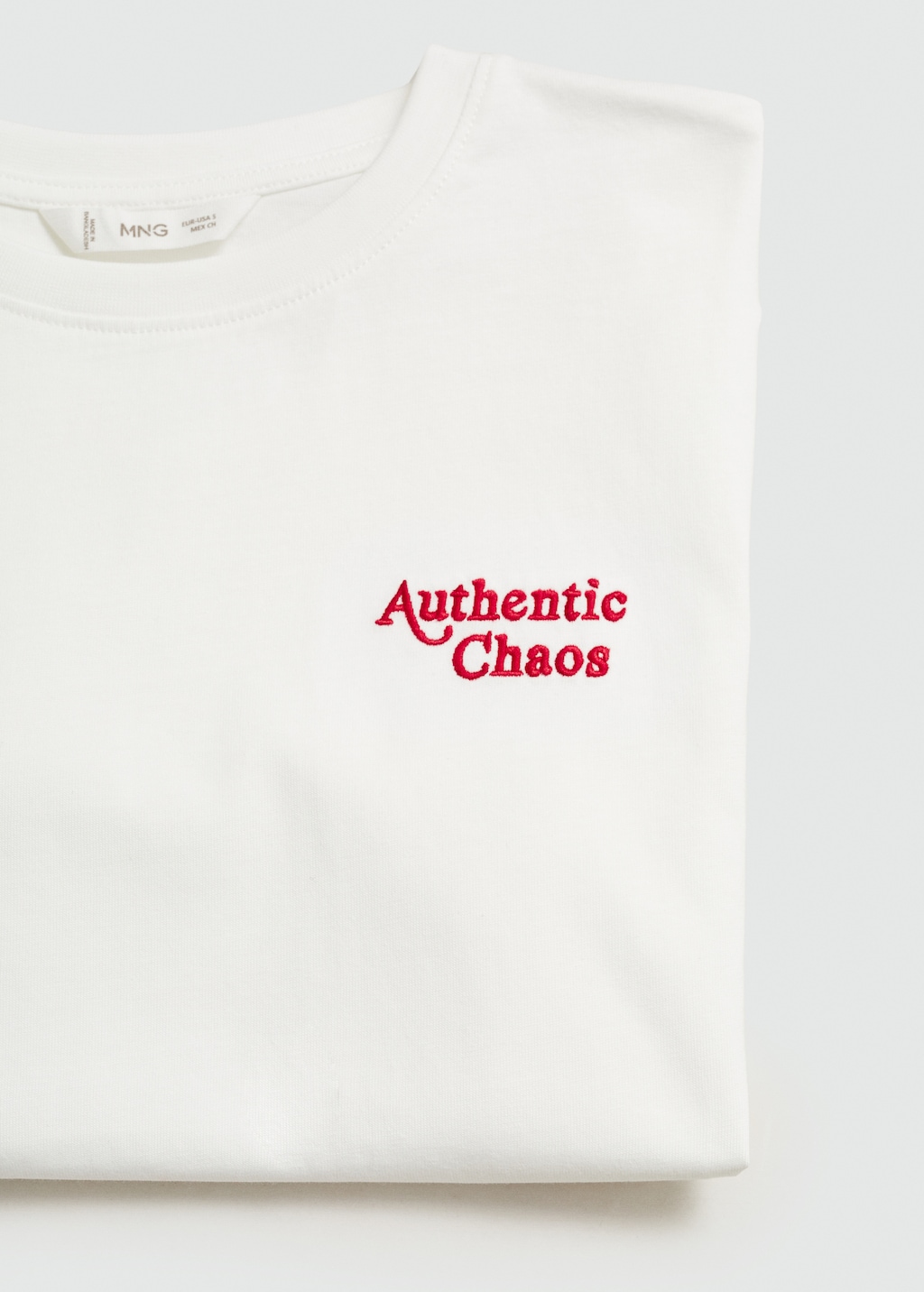 Embroidered detail cotton T-shirt - Teenage girl | MANGO