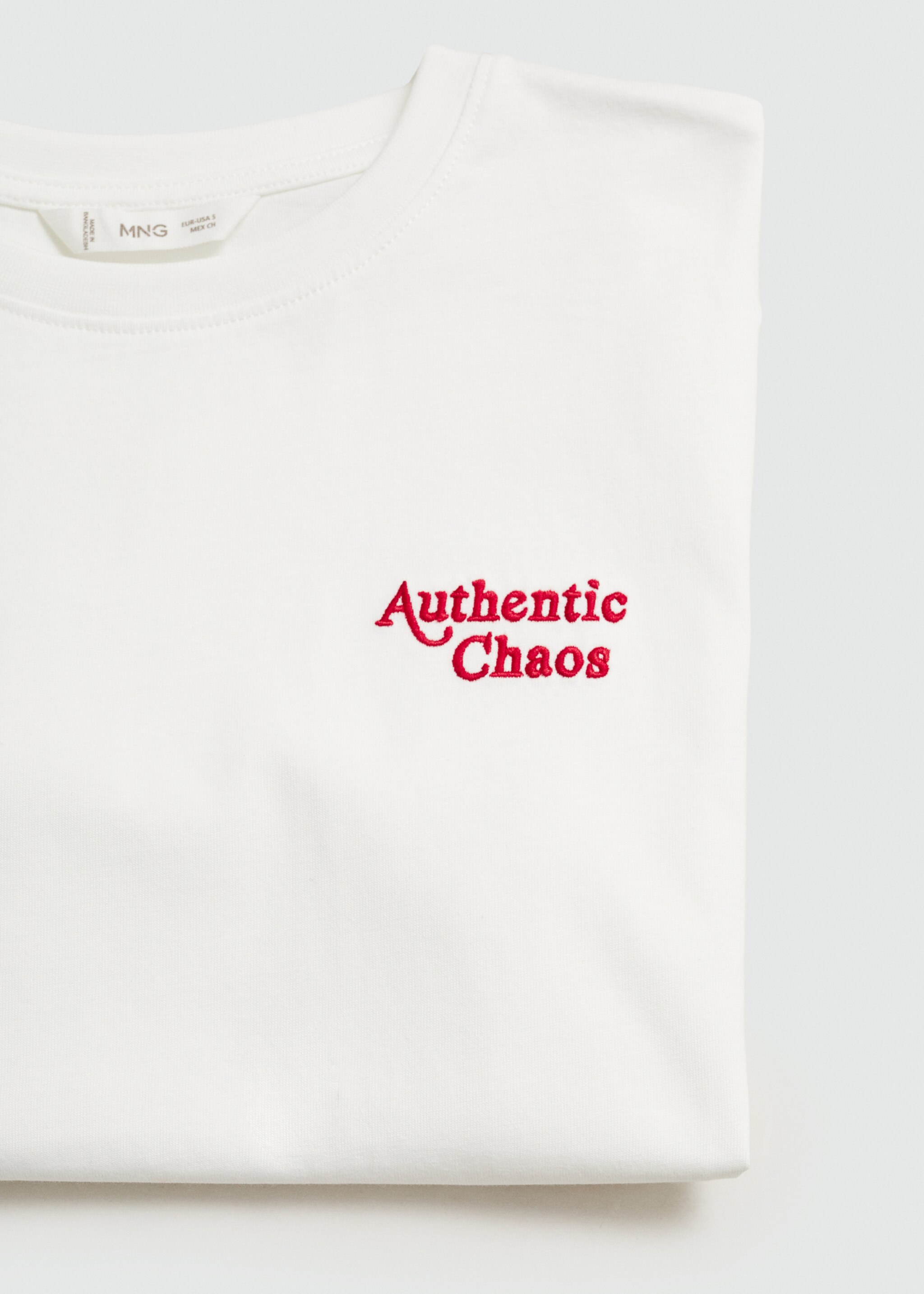 Embroidered detail cotton T-shirt - Details of the article 0