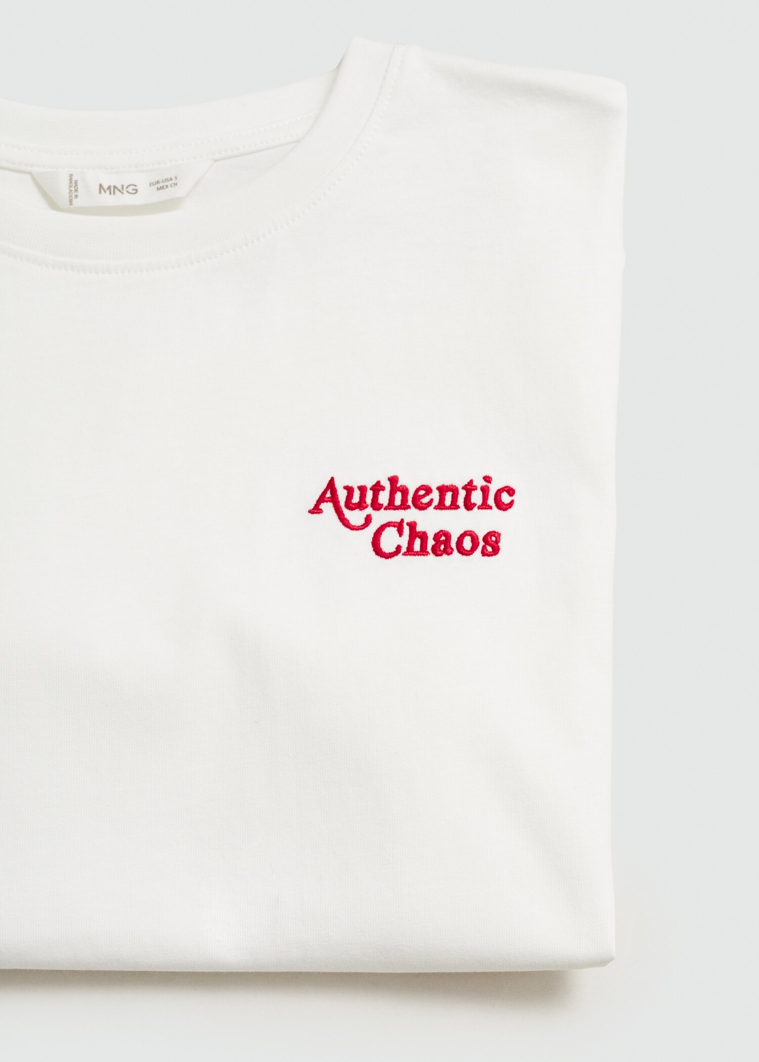 Embroidered detail cotton T-shirt - Details of the article 0